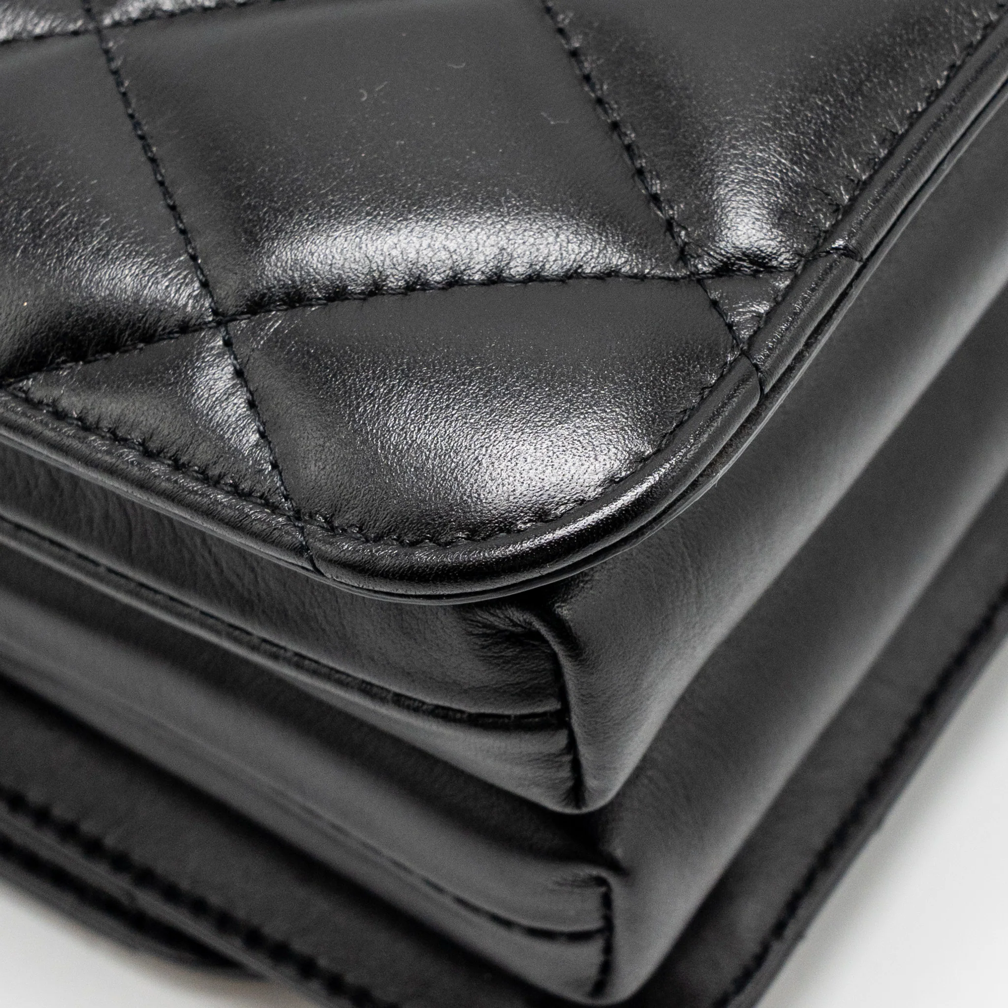 Balenciaga B. Shoulder Bag Quilted Calfskin Black Ruthenium Hardware - Image 11