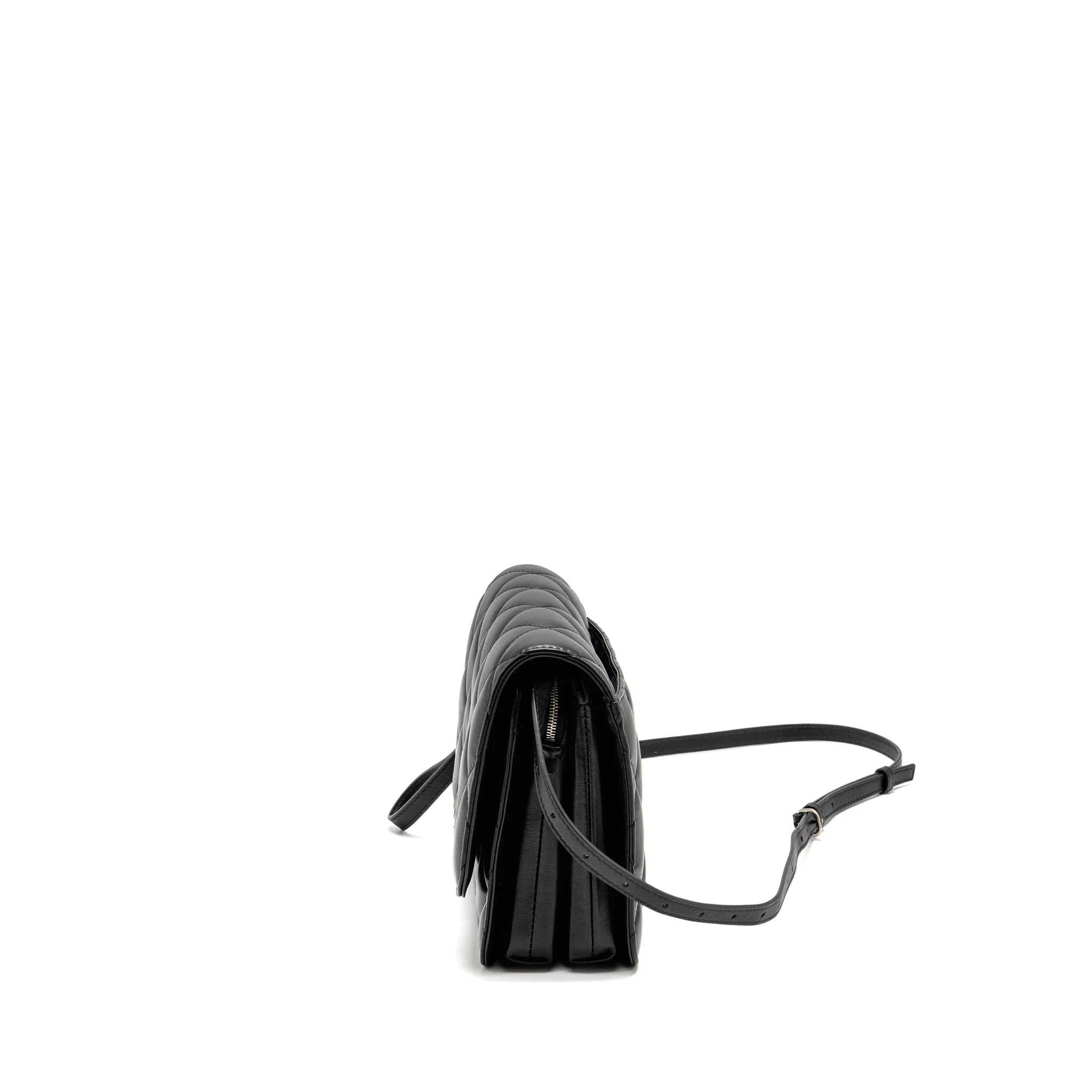 Balenciaga B. Shoulder Bag Quilted Calfskin Black Ruthenium Hardware - Image 4