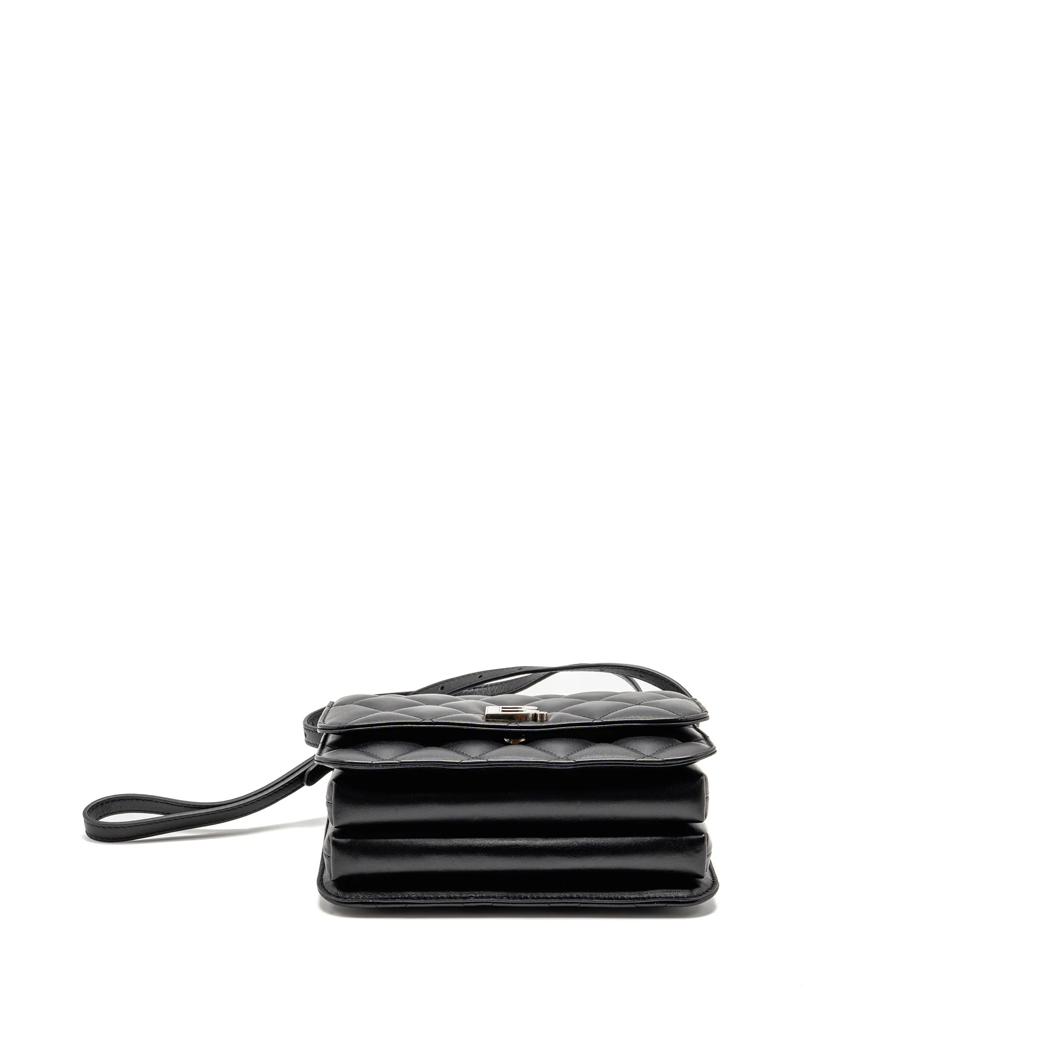 Balenciaga B. Shoulder Bag Quilted Calfskin Black Ruthenium Hardware - Image 5