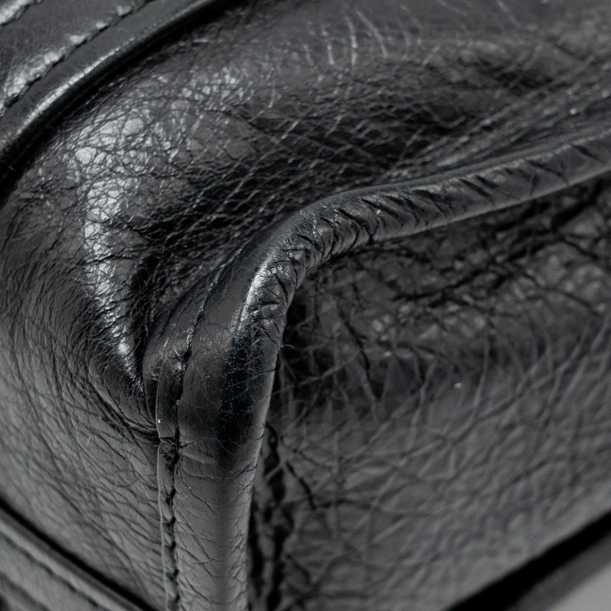 Balenciaga Bazar Mini Shopper/Tote Bag Crackled Calfskin Black SHW - Image 10