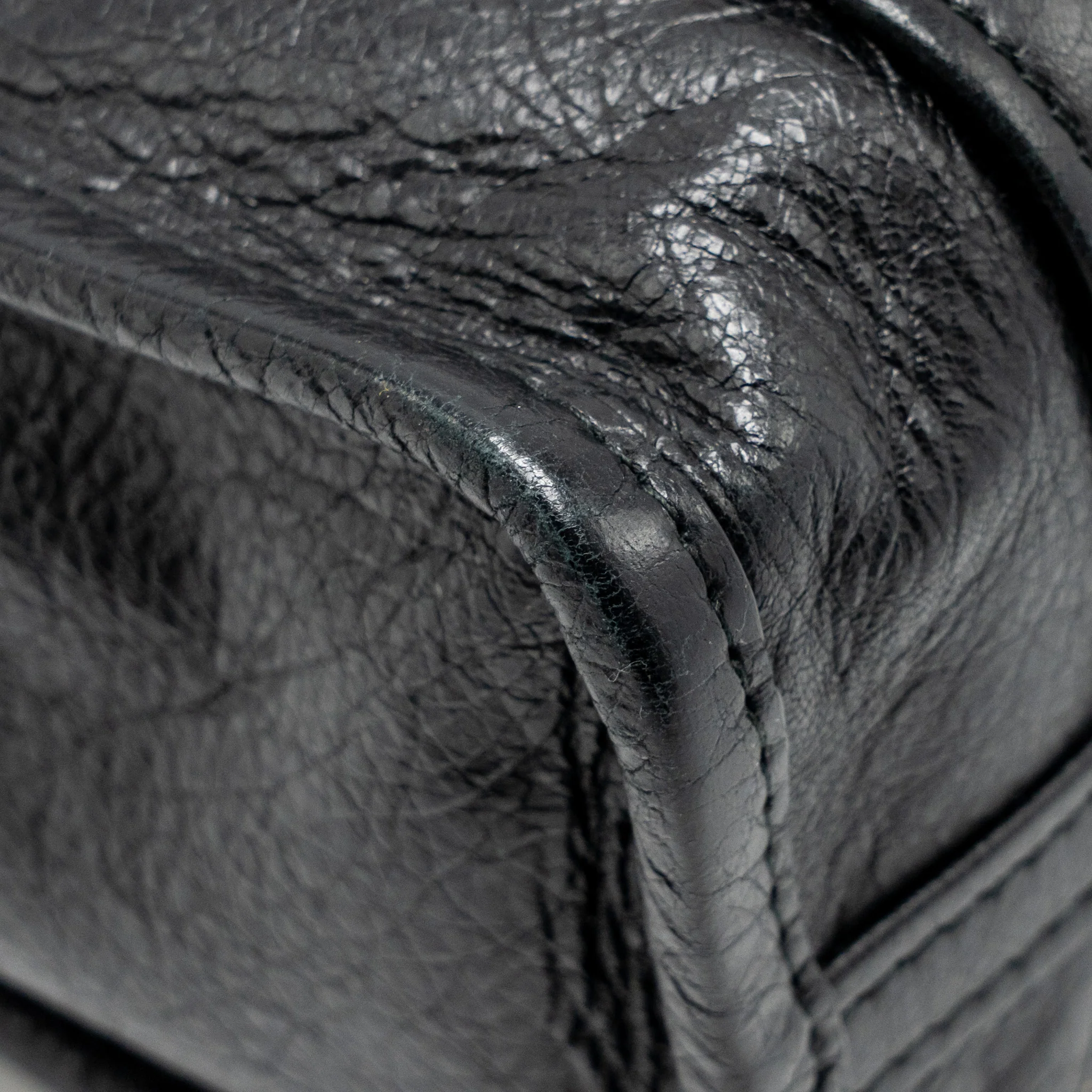 Balenciaga Bazar Mini Shopper/Tote Bag Crackled Calfskin Black SHW - Image 11