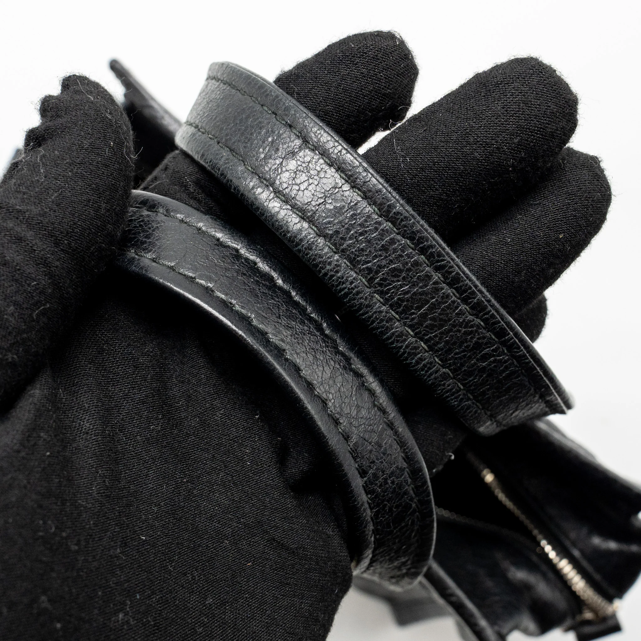 Balenciaga Bazar Mini Shopper/Tote Bag Crackled Calfskin Black SHW - Image 12