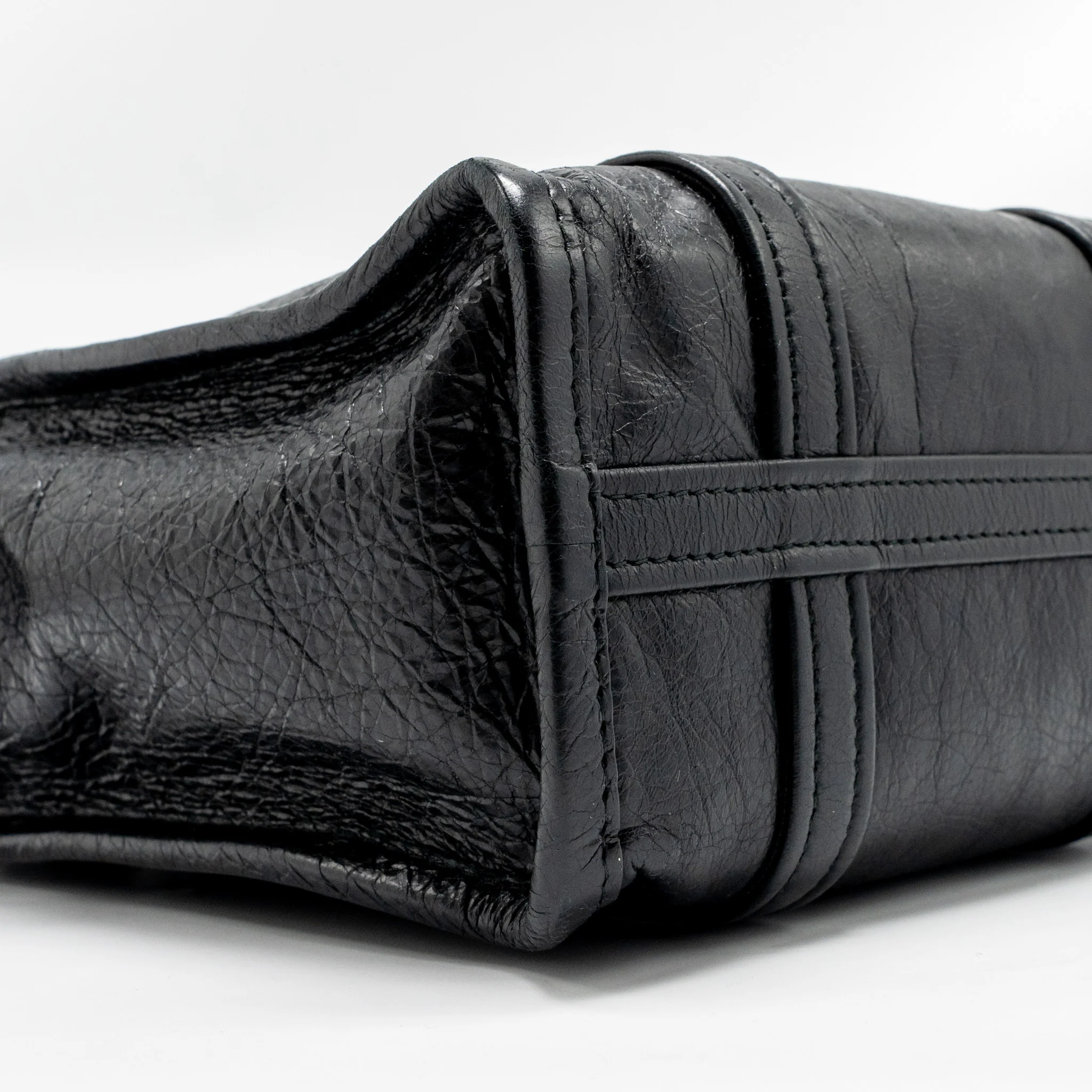 Balenciaga Bazar Mini Shopper/Tote Bag Crackled Calfskin Black SHW - Image 6