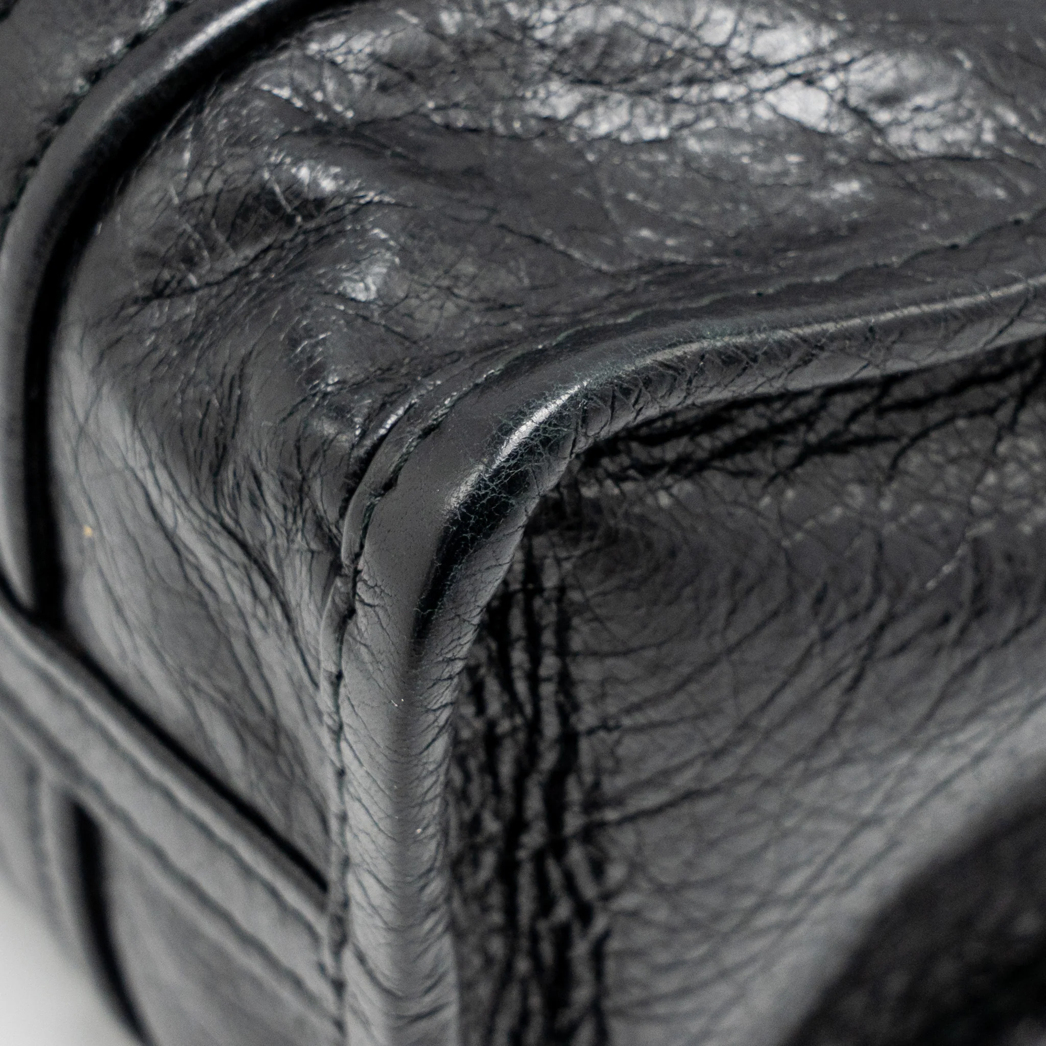 Balenciaga Bazar Mini Shopper/Tote Bag Crackled Calfskin Black SHW - Image 8