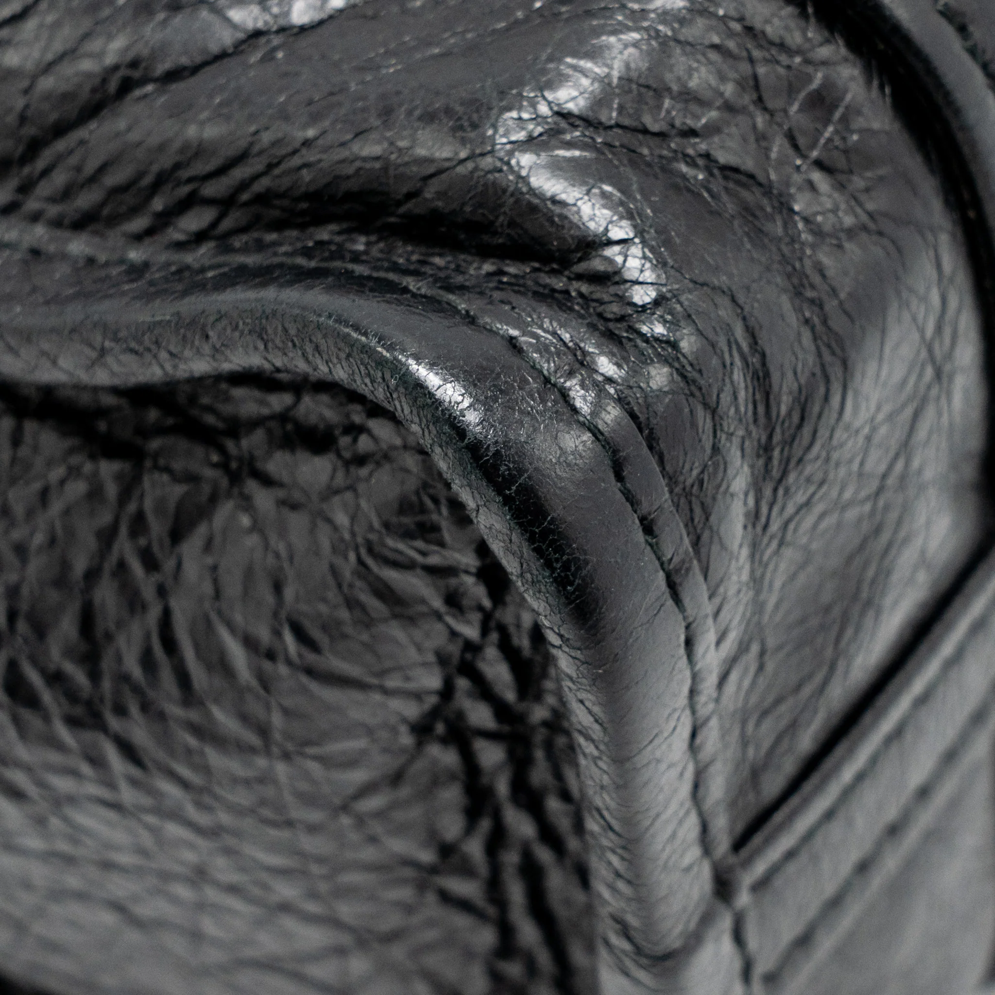 Balenciaga Bazar Mini Shopper/Tote Bag Crackled Calfskin Black SHW - Image 9