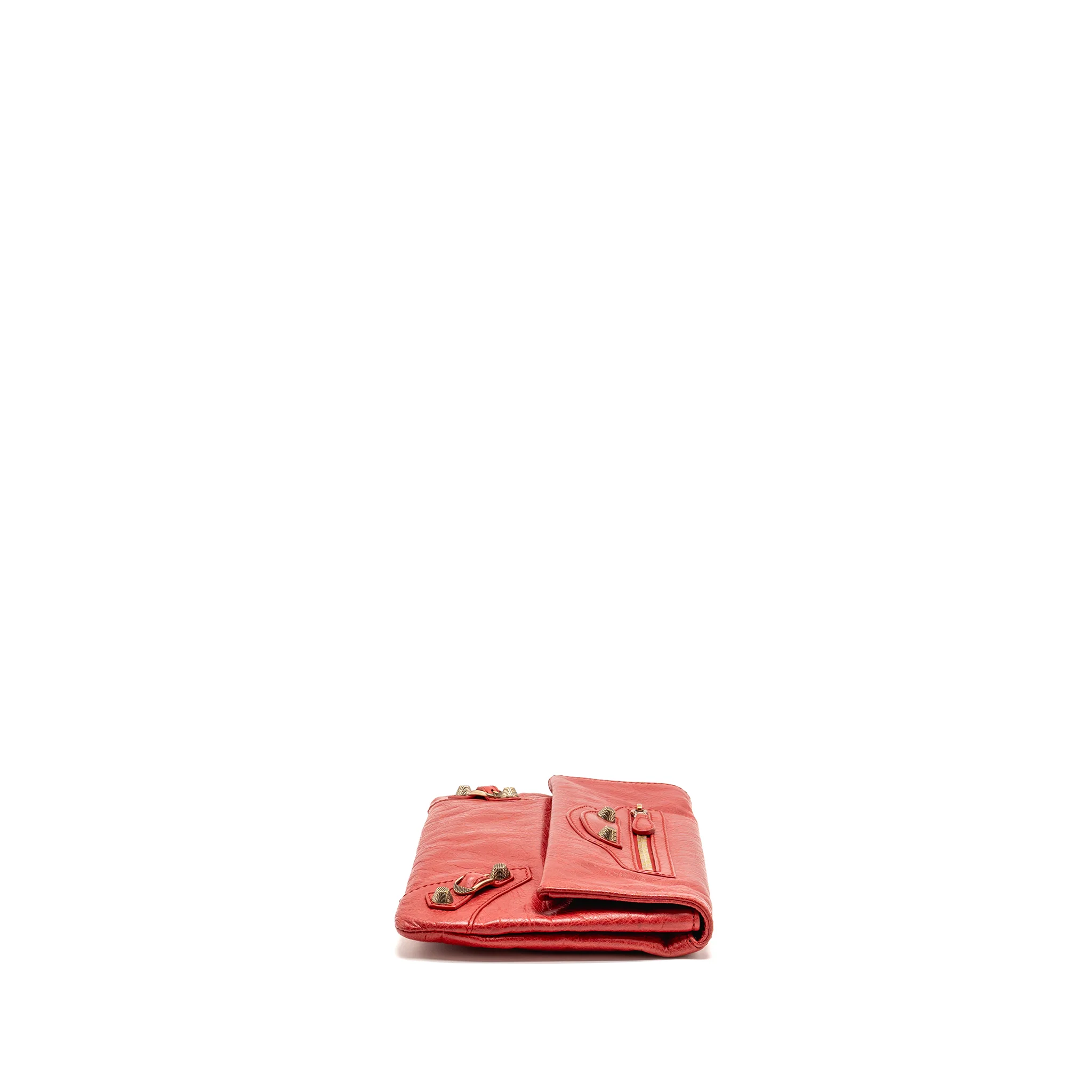 Balenciaga City Fold Clutch Leather Red GHW - Image 4