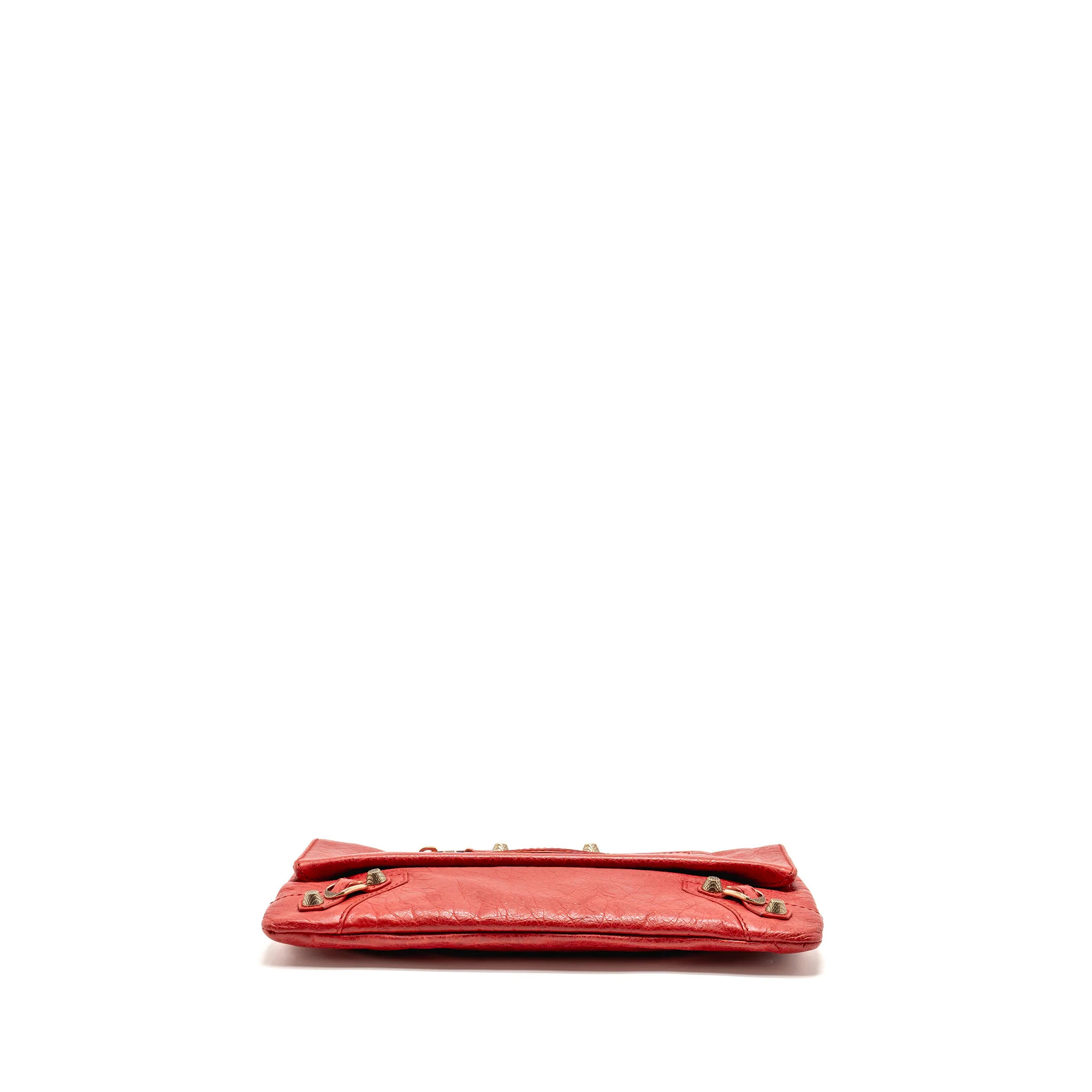 Balenciaga City Fold Clutch Leather Red GHW - Image 5