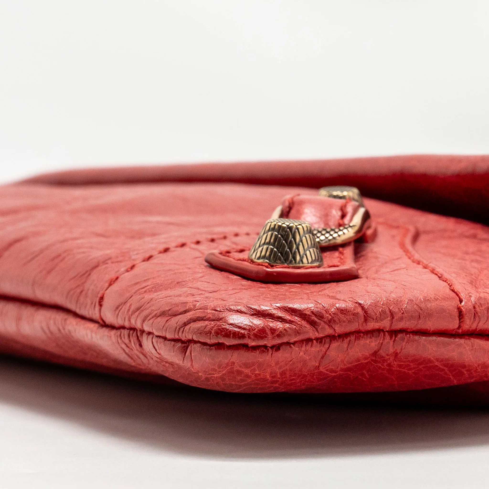 Balenciaga City Fold Clutch Leather Red GHW - Image 7