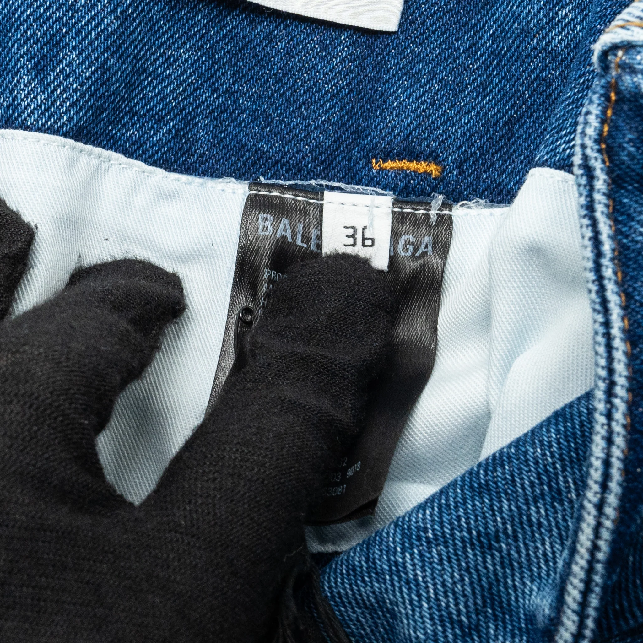 Balenciaga Size 36 Godet Peplum-style Denim Skirt Cotton Blue - Image 6