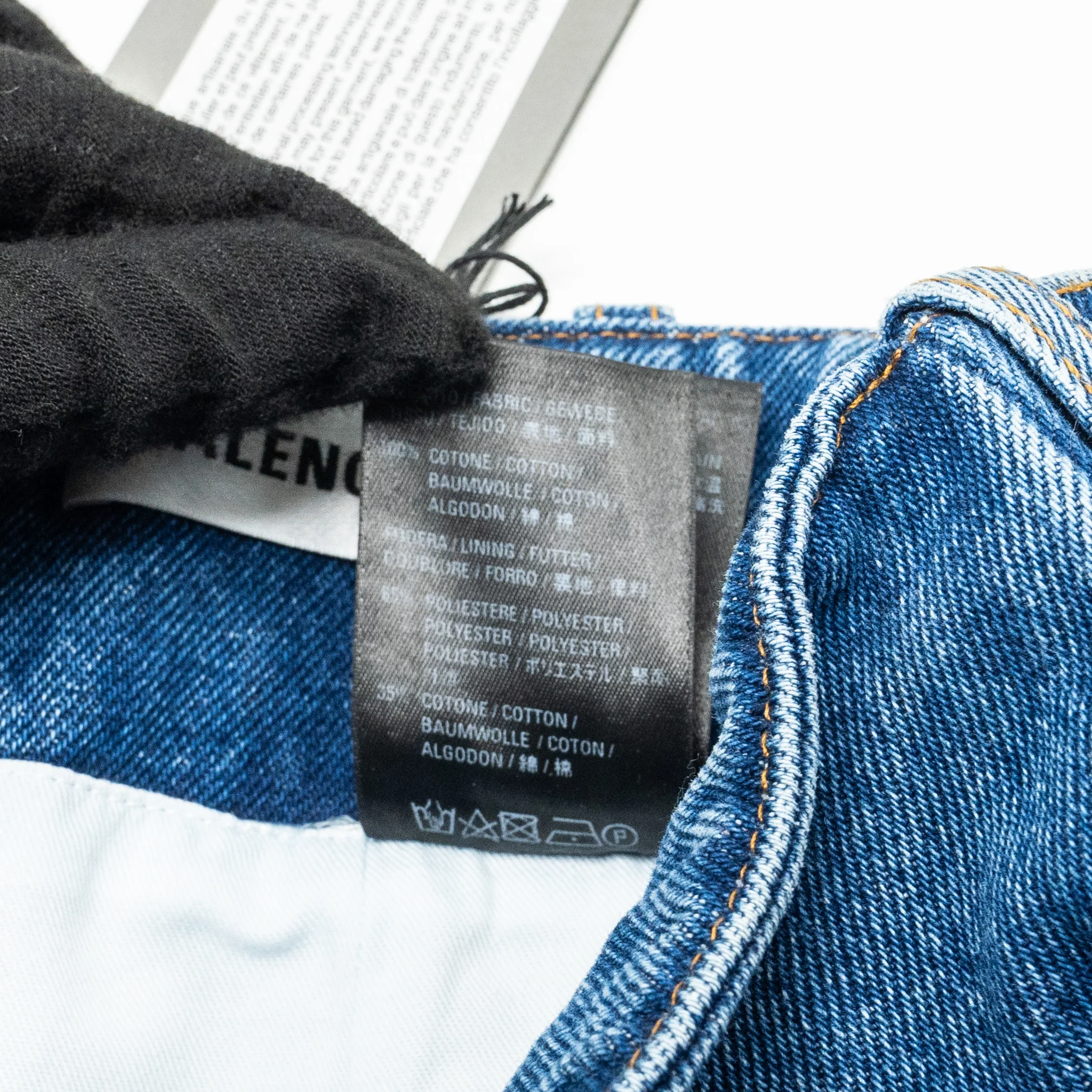 Balenciaga Size 36 Godet Peplum-style Denim Skirt Cotton Blue - Image 7