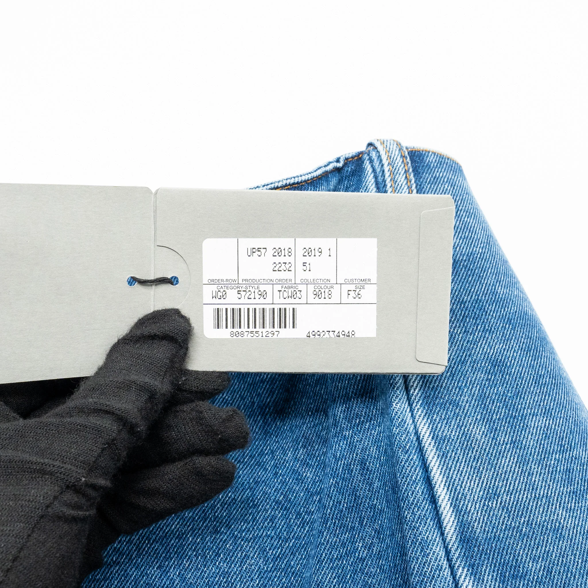 Balenciaga Size 36 Godet Peplum-style Denim Skirt Cotton Blue - Image 8