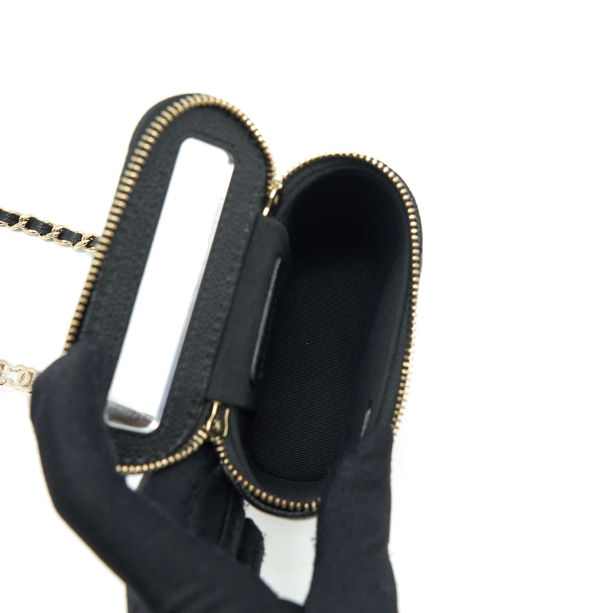 Chanel 22P Vertical Mini Vanity With CC Logo Chain Caviar Black LGHW - Image 3