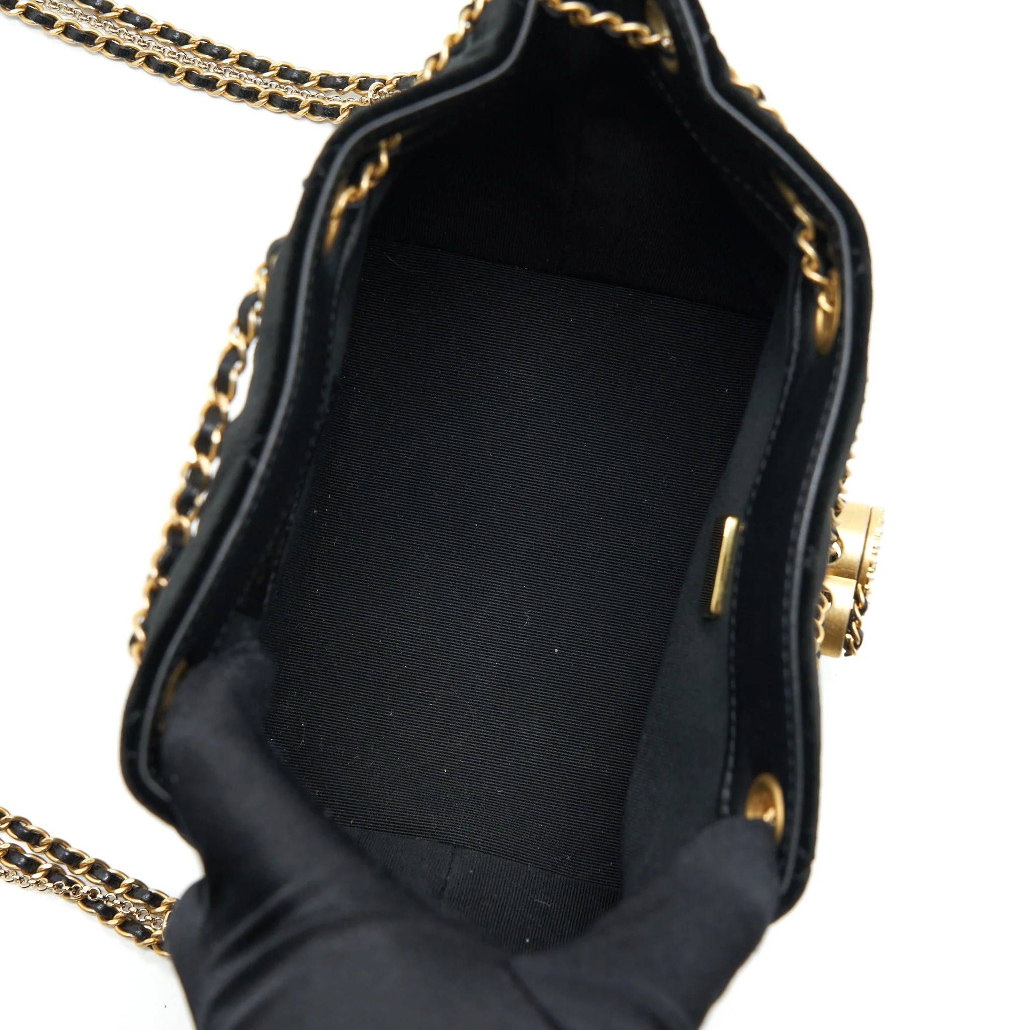 Chanel Bucket Bag Velvet Black GHW - Image 6