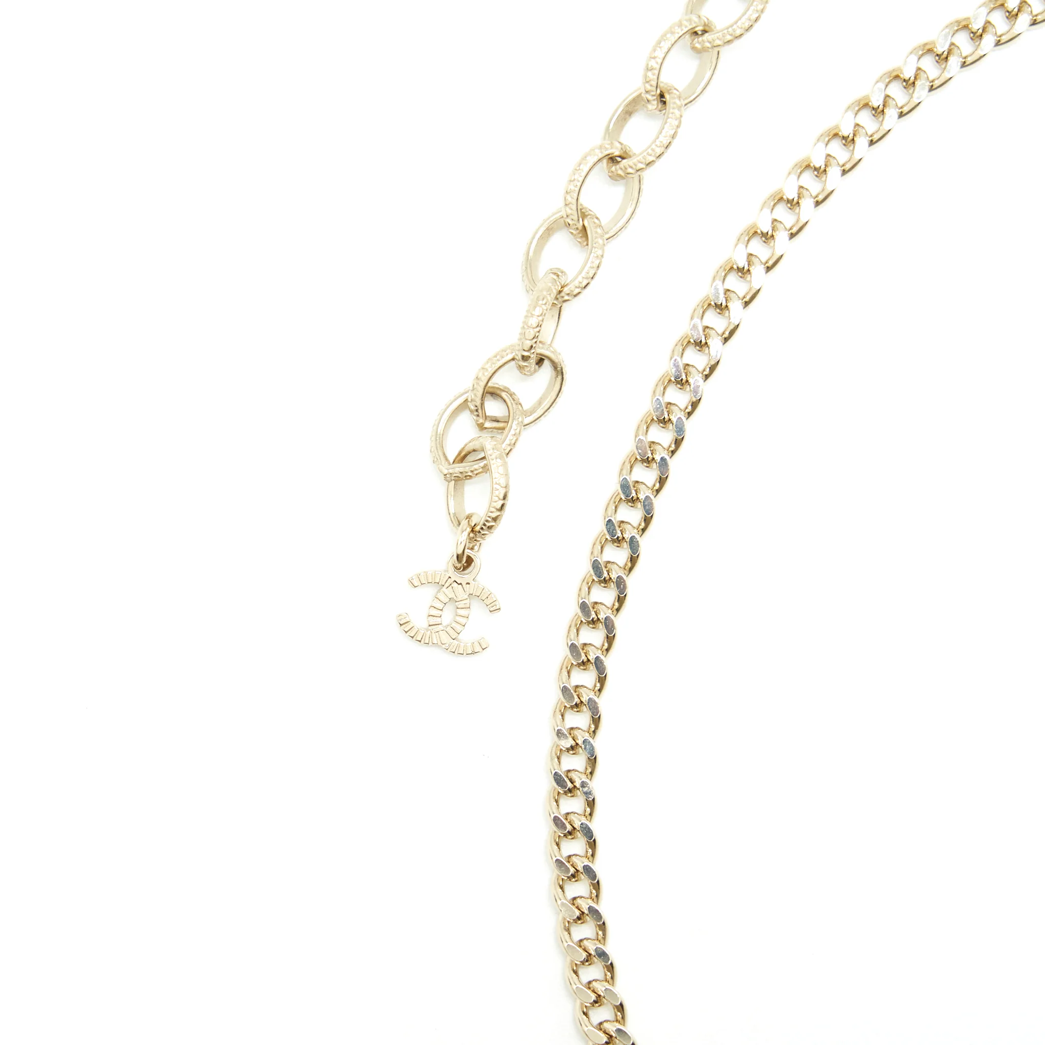 Chanel Lipstick And Square CC Necklace LGHW - Image 3