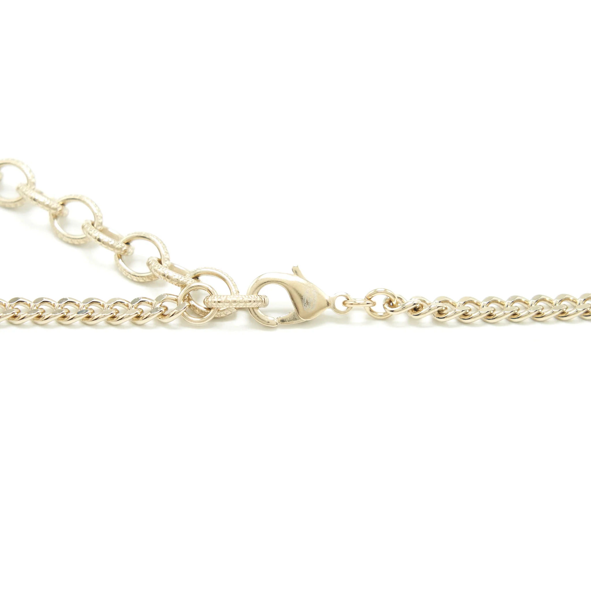 Chanel Lipstick And Square CC Necklace LGHW - Image 4