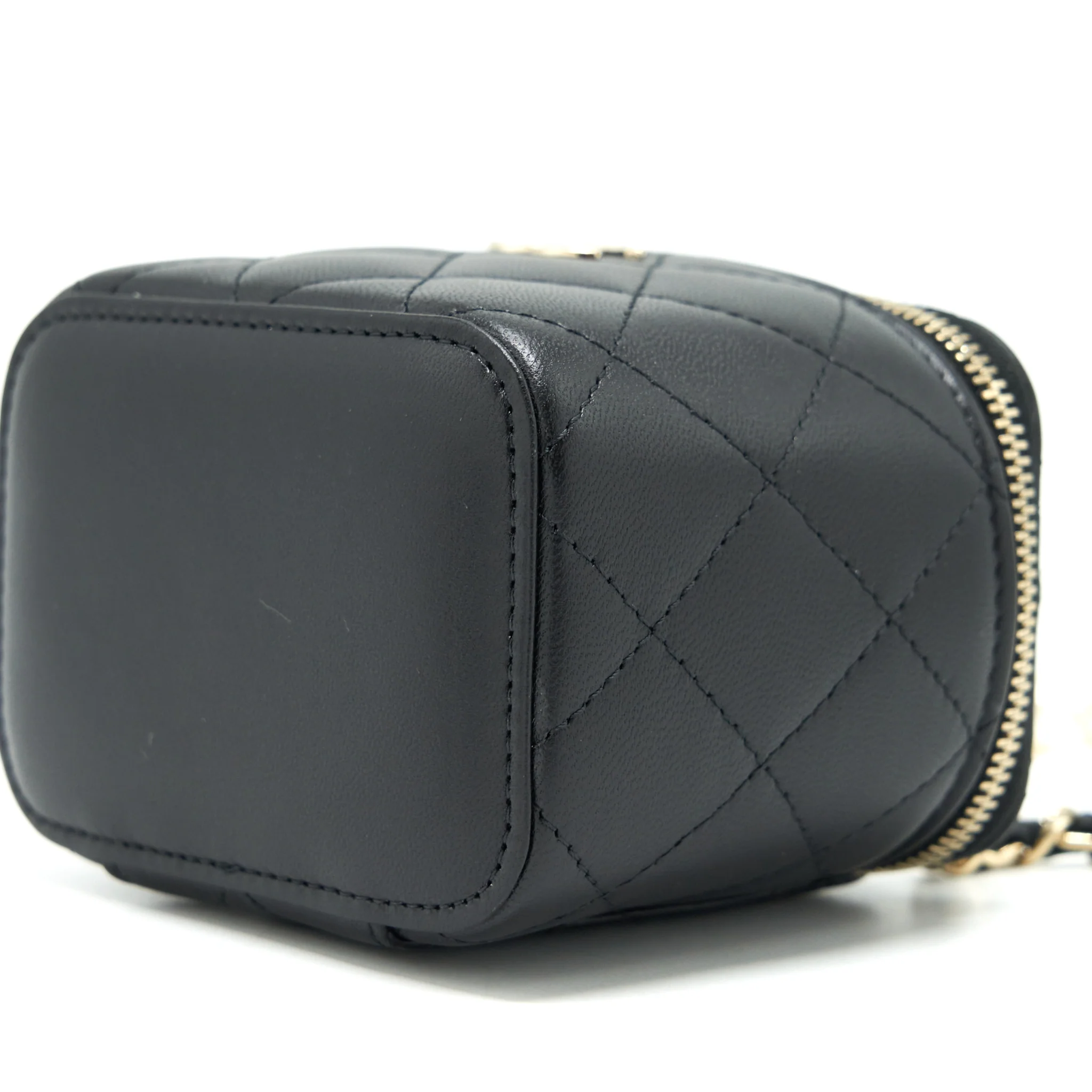 Chanel Mini Vanity With Pearl Chain Lambskin Black LGHW - Image 7