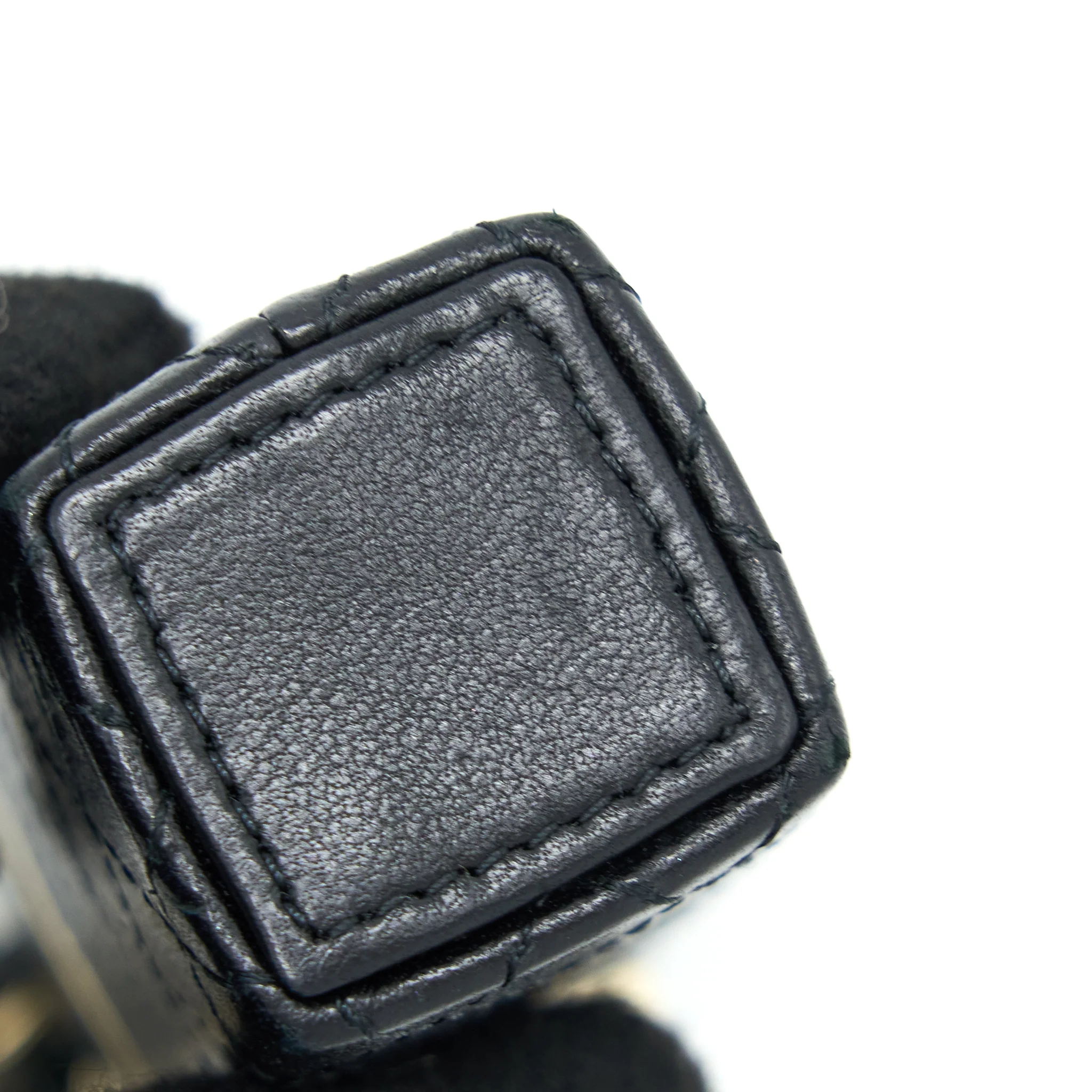 Chanel Squared Lipstick Case On Chain Black LGHW - Image 3