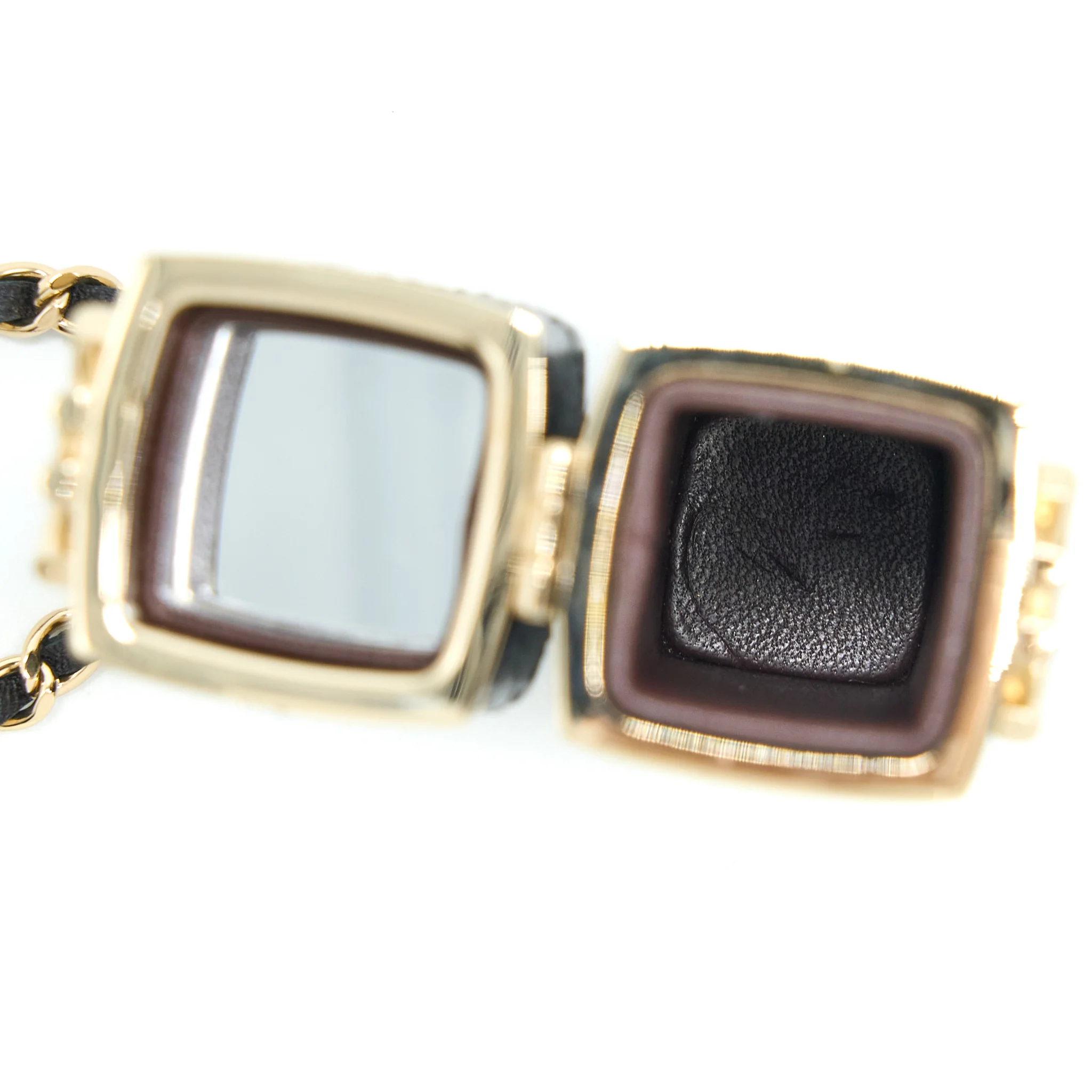 Chanel Squared Lipstick Case On Chain Black LGHW - Image 4