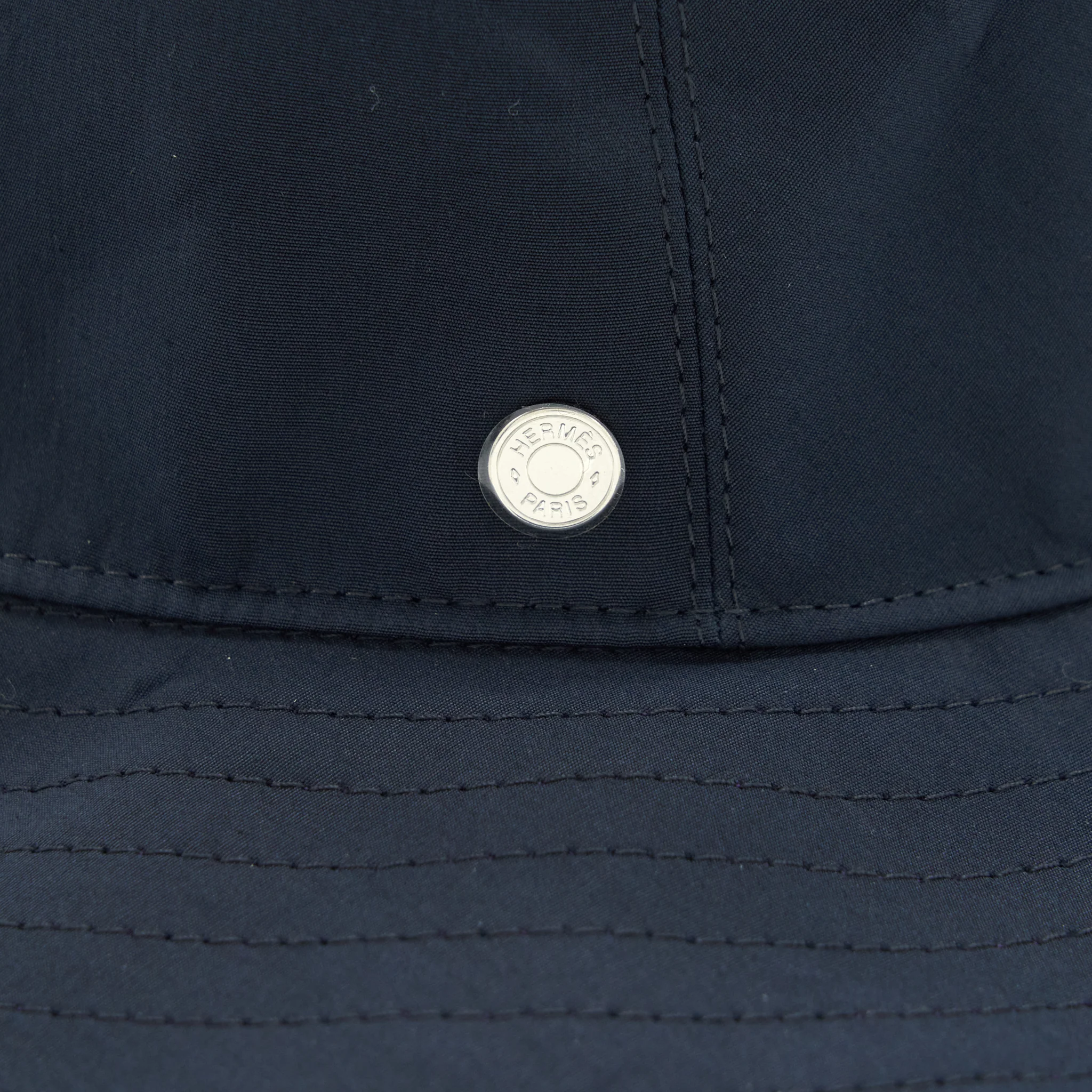 Hermes Size 56 Rachel Pipeline Chapeau Hat Bleu Noir - Image 4