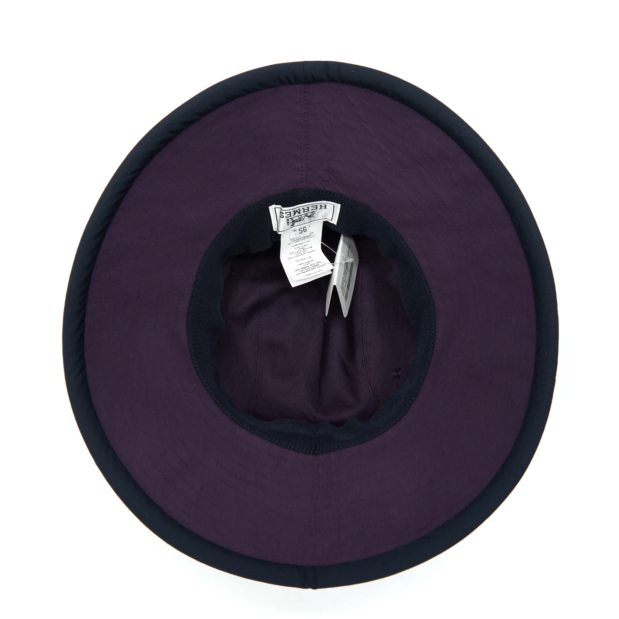 Hermes Size 56 Rachel Pipeline Chapeau Hat Bleu Noir - Image 6