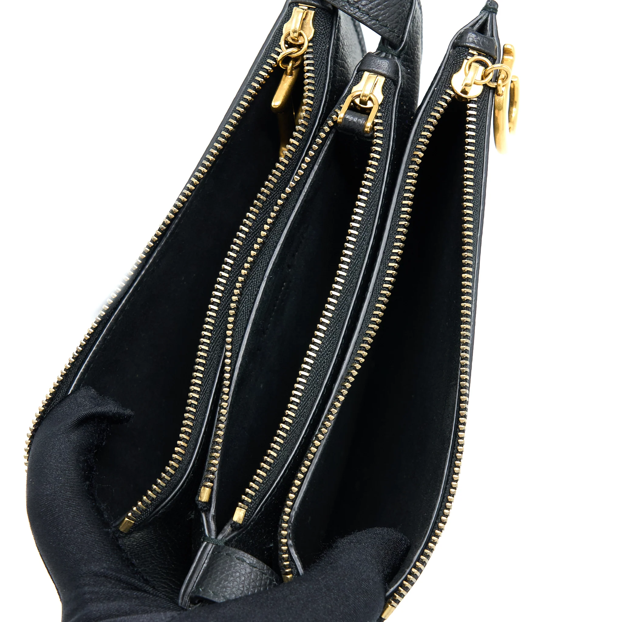 Dior Saddle Trio Crossbody Pouch Calfskin Black GHW - Image 3