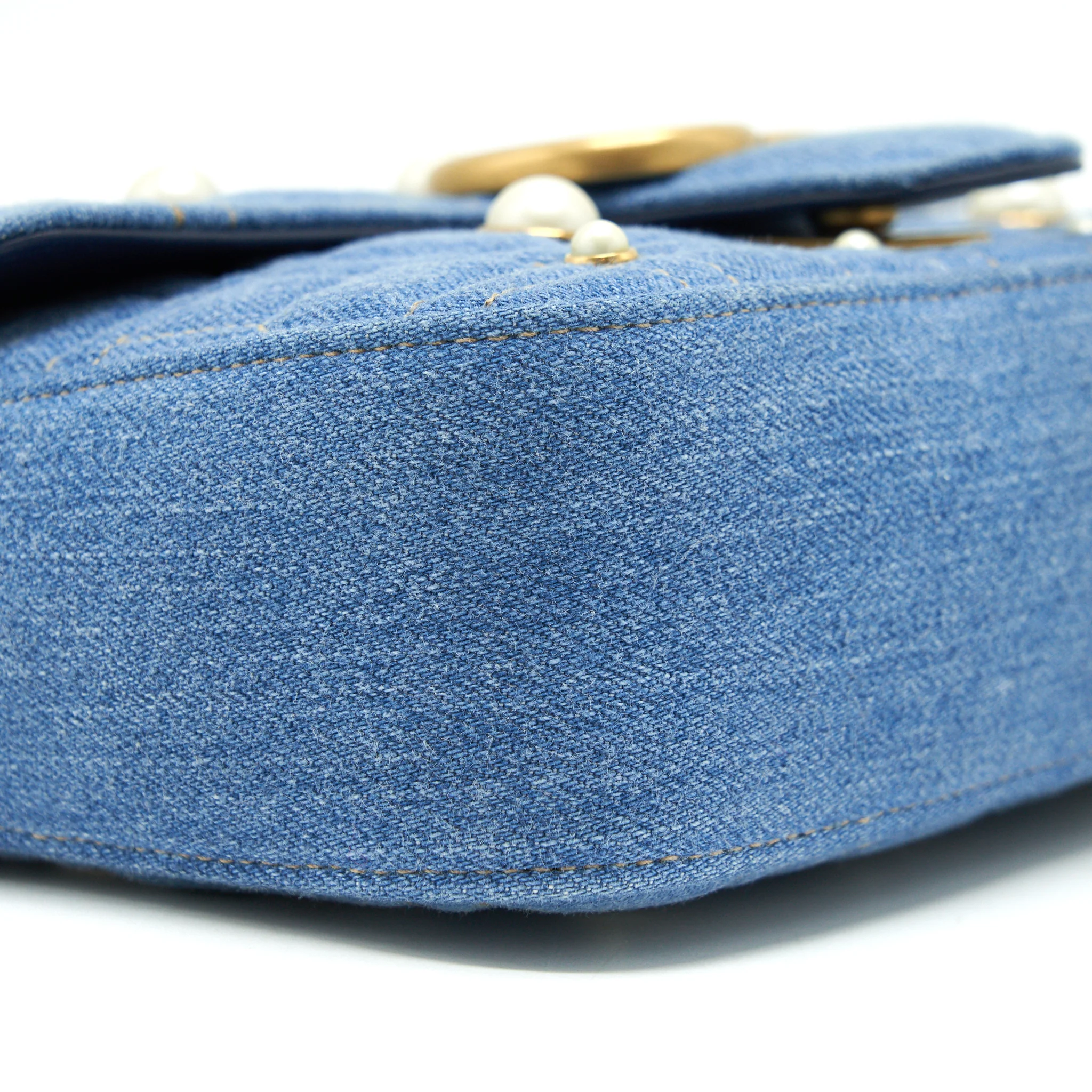 Gucci mini Marmont Bag Denim with pearl - Image 8