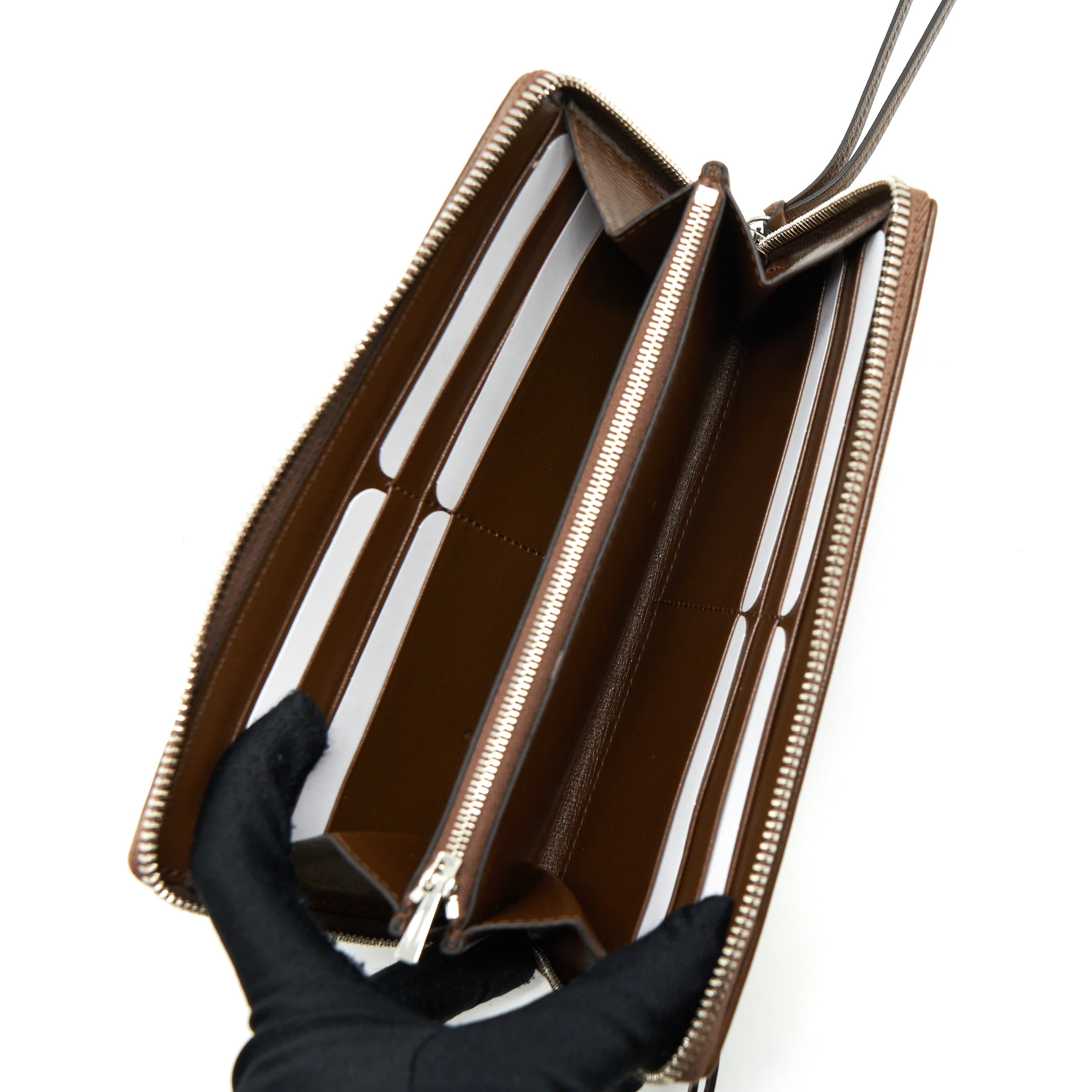 Gucci x Balenciaga Brown 2021 Classic Zip Long Wallet SHW - Image 3