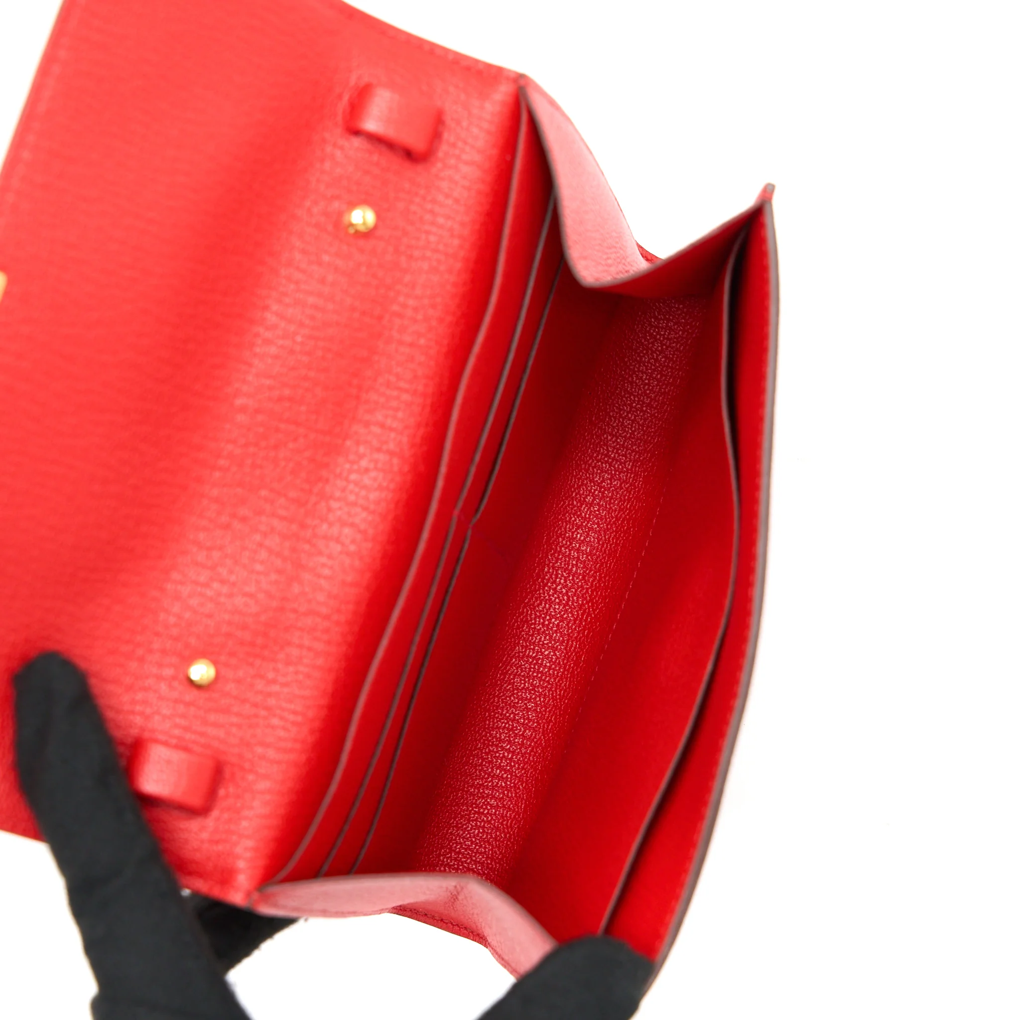 Hermes Clic 16 Wallet Mysore Red GHW Stamp D - Image 3