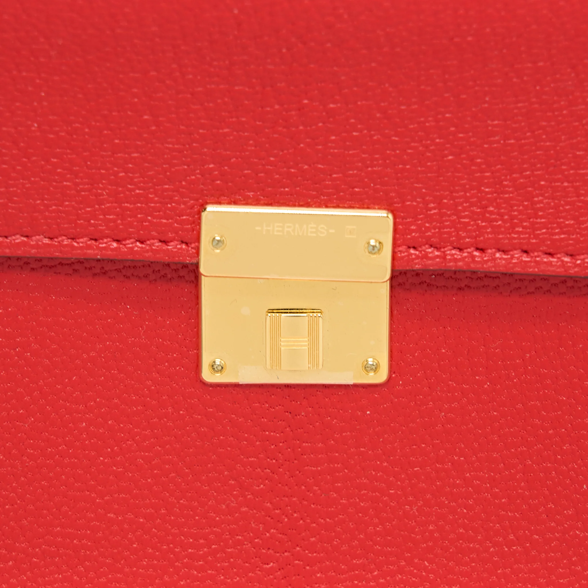 Hermes Clic 16 Wallet Mysore Red GHW Stamp D - Image 4