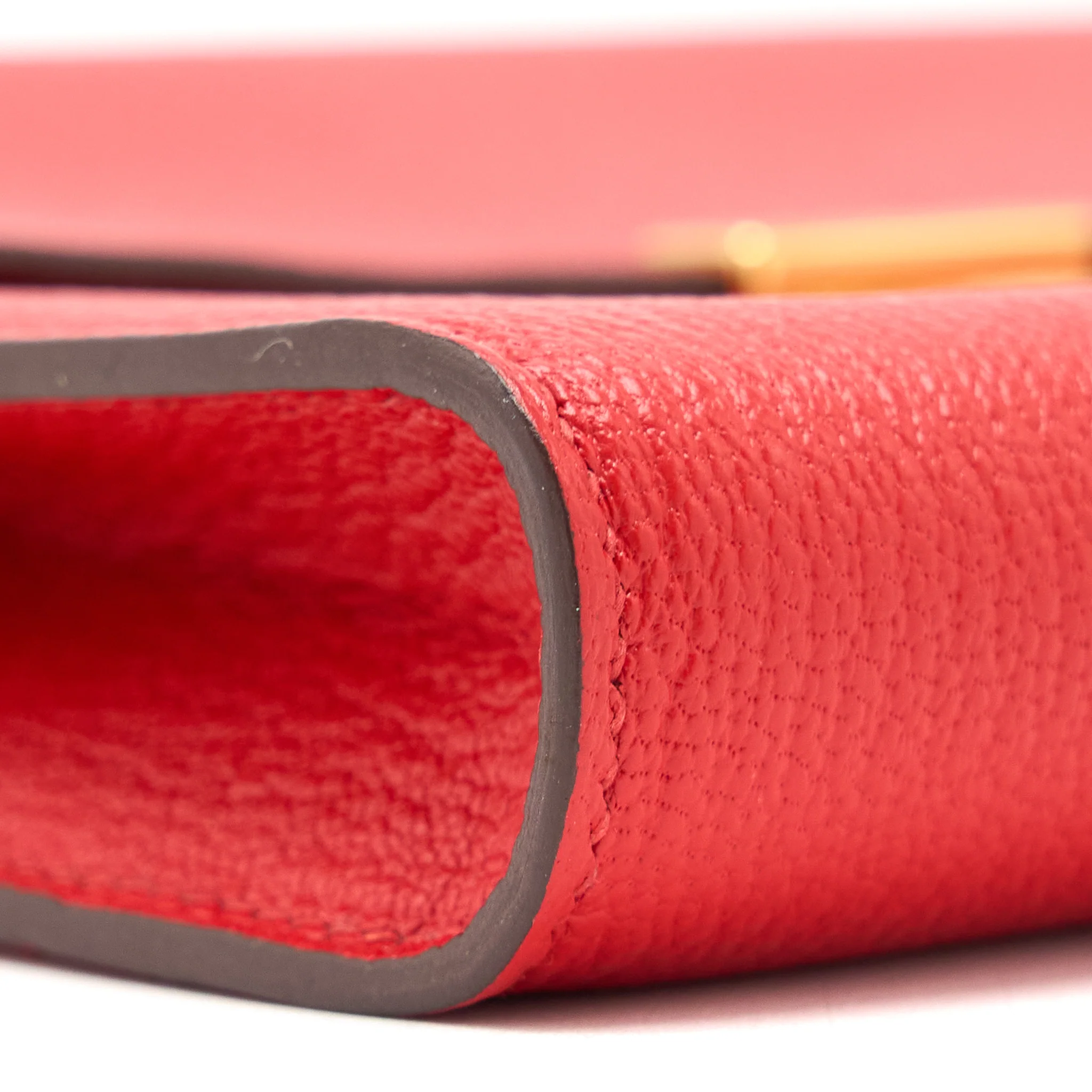 Hermes Clic 16 Wallet Mysore Red GHW Stamp D - Image 6