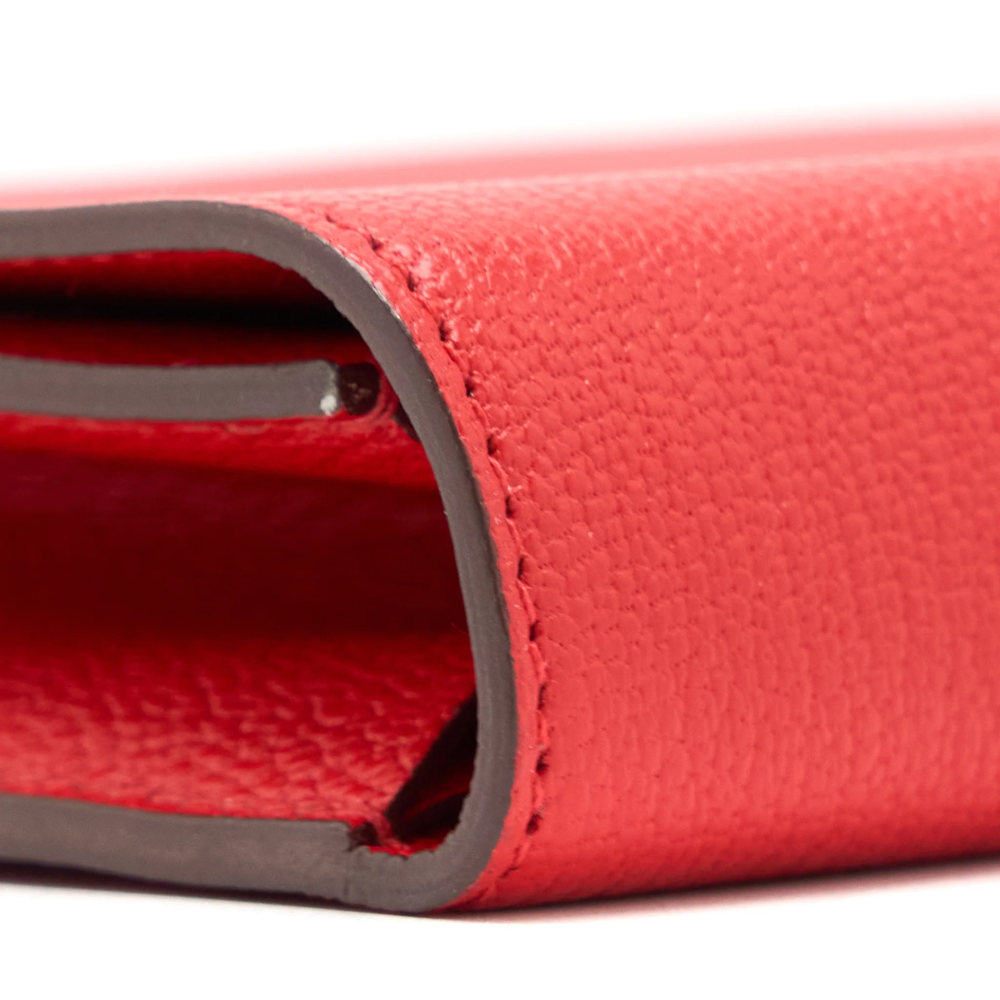 Hermes Clic 16 Wallet Mysore Red GHW Stamp D - Image 7