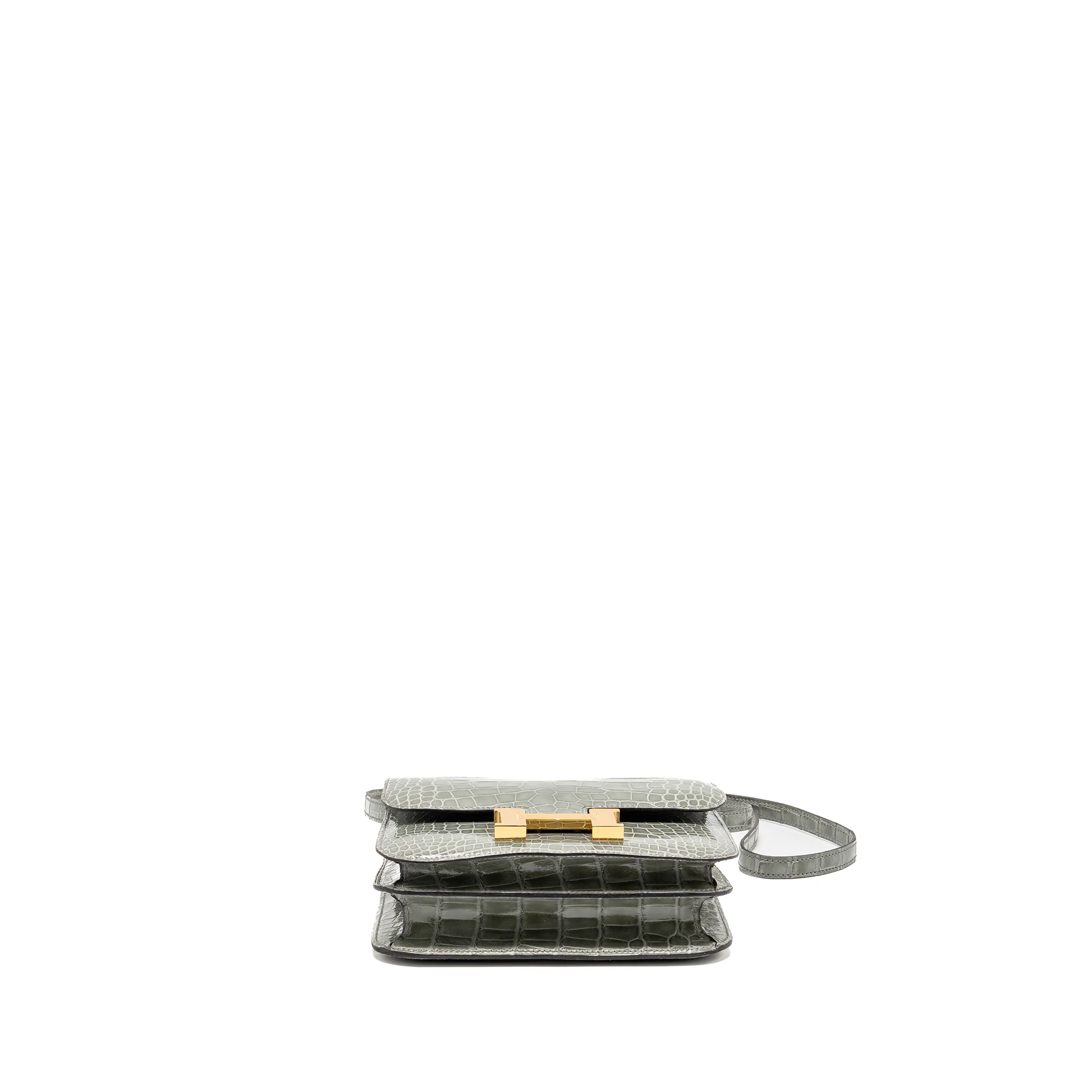 Hermes Constance Mini Alligator Mississippiensis 0V Gris Ciment GHW Stamp U - Image 5