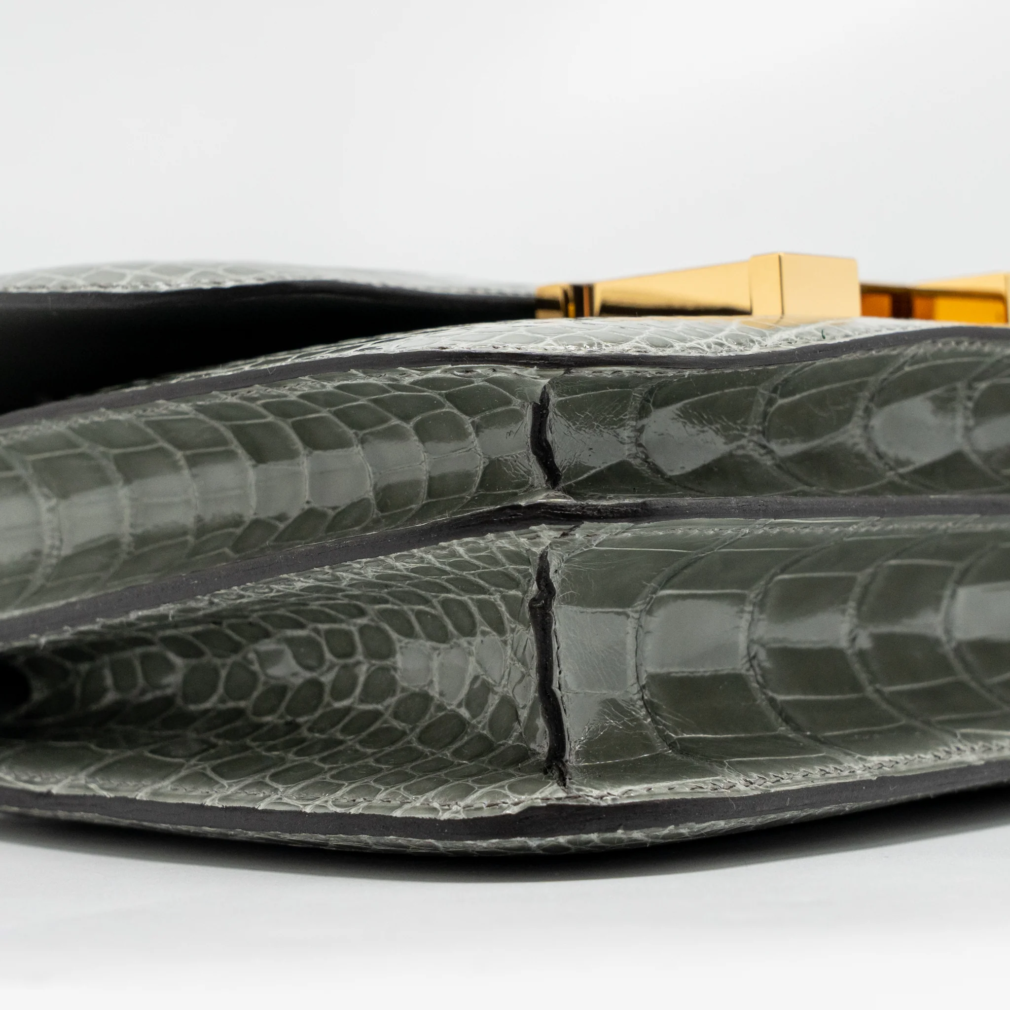 Hermes Constance Mini Alligator Mississippiensis 0V Gris Ciment GHW Stamp U - Image 6