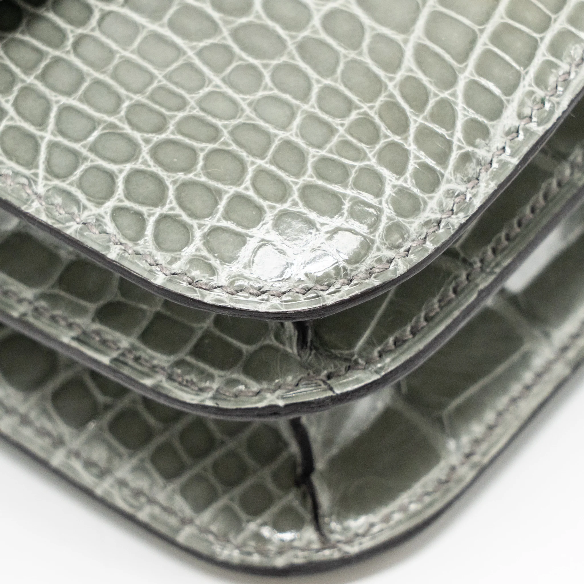 Hermes Constance Mini Alligator Mississippiensis 0V Gris Ciment GHW Stamp U - Image 8