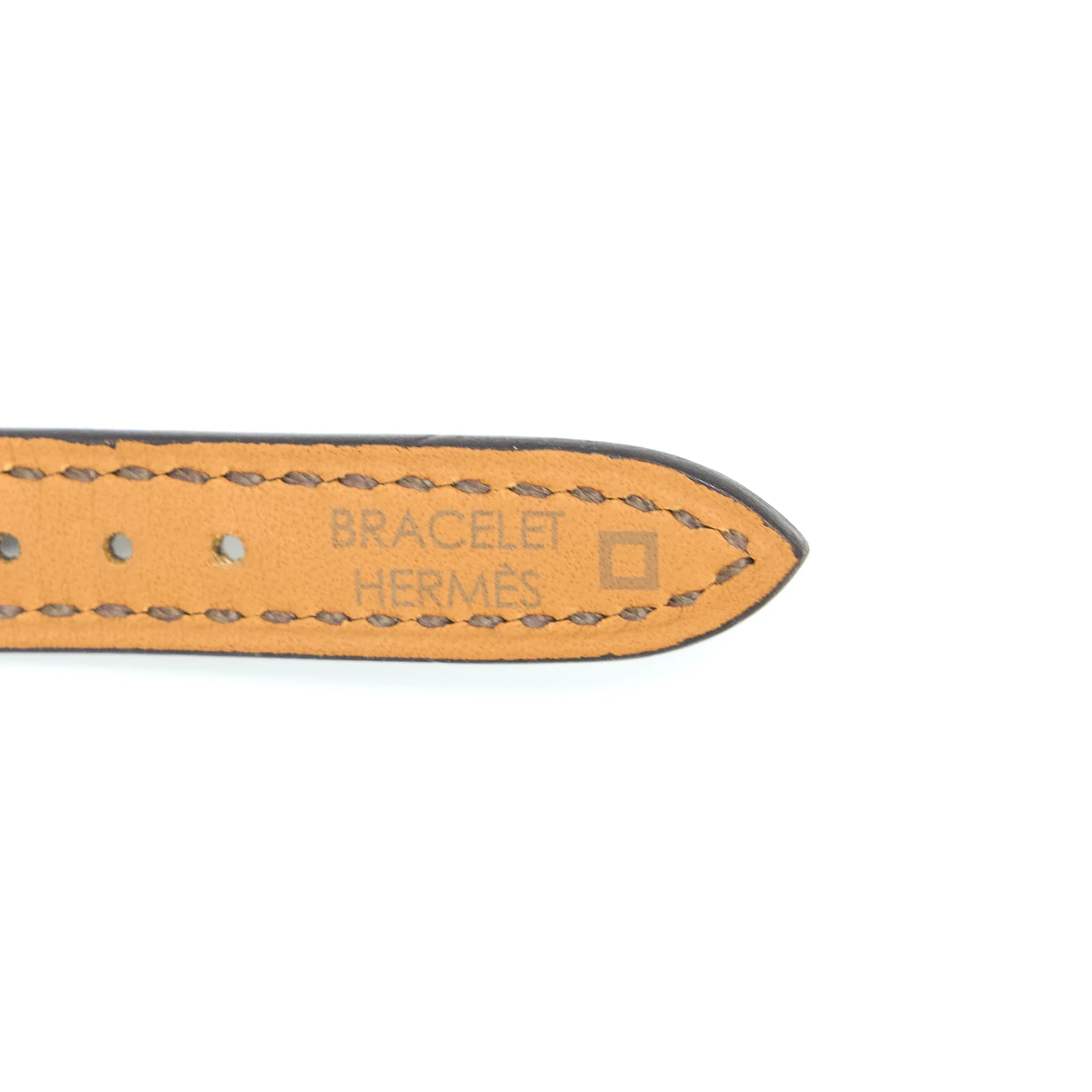 Hermes Heure H watch, Mini model, 21 MM Rose Gold with Diamonds, Alligator Strap Gris Elephant Grey - Image 6