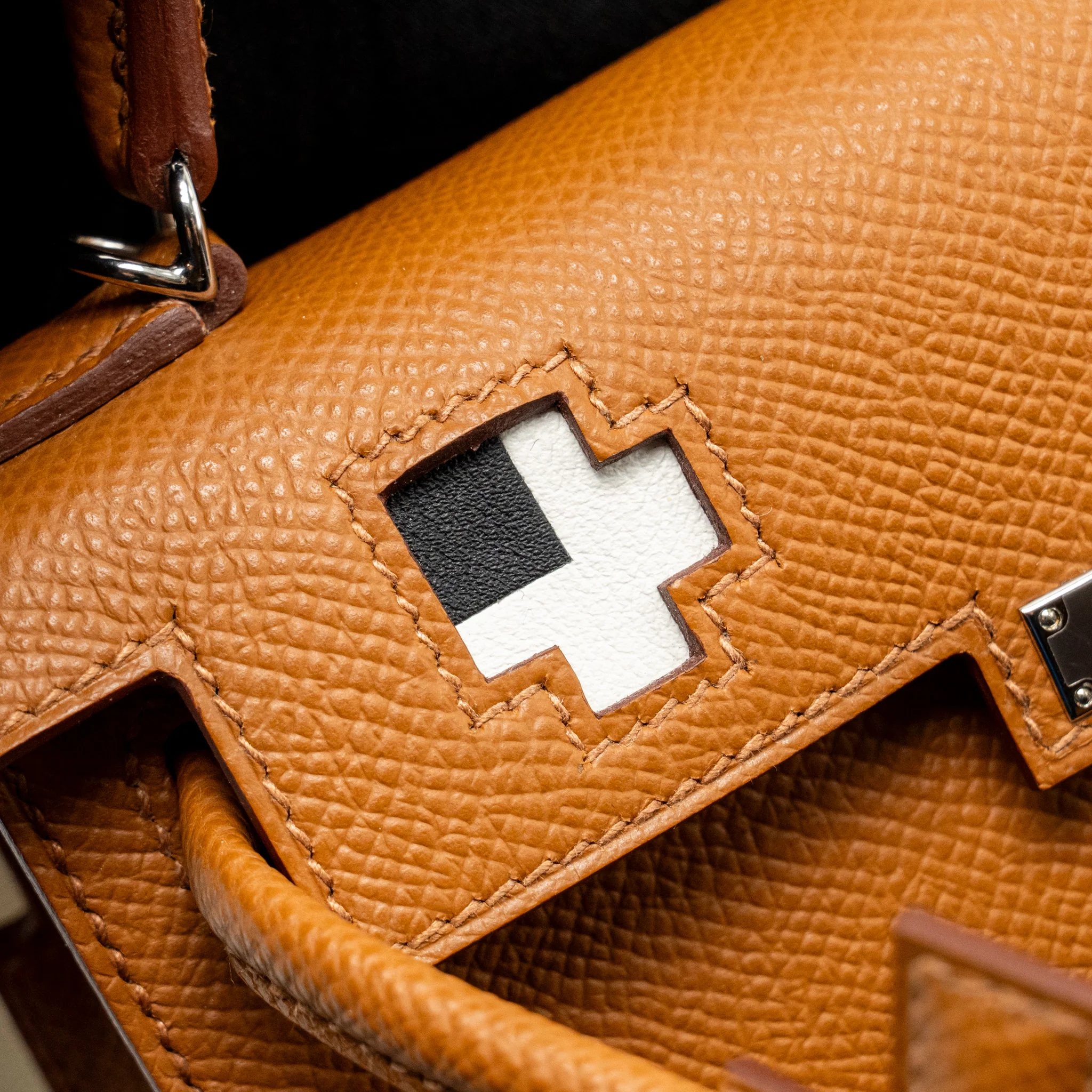 Hermes kellydole / kelly dole picto epsom gold / Zanzibar / orange field / Milton SHW stamp K - Image 17