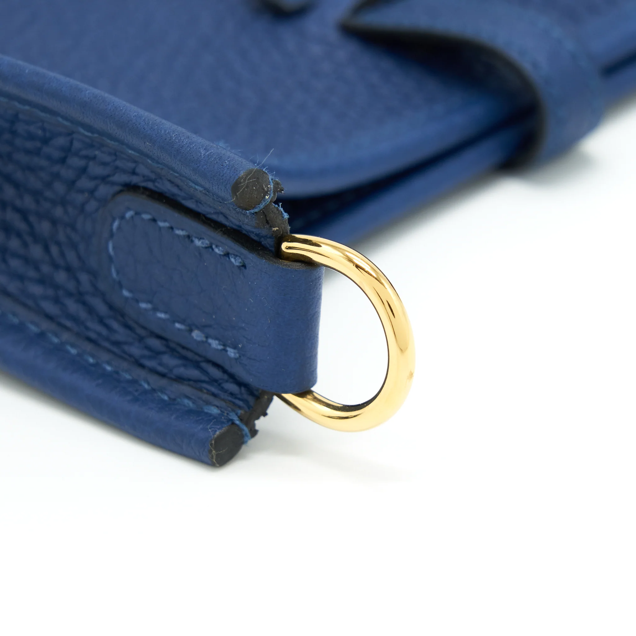 Hermes Mini Evelyne Clemence Deep Blue GHW Stamp Y - Image 6