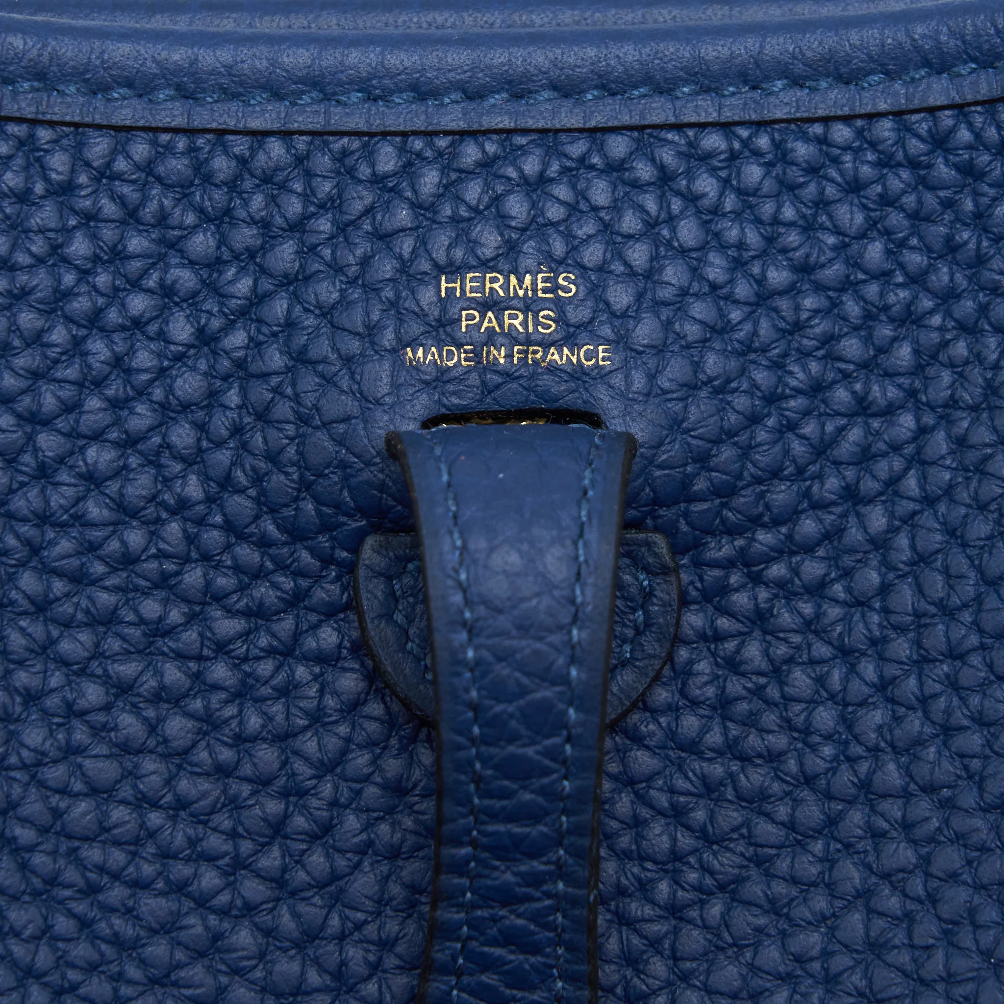 Hermes Mini Evelyne Clemence Deep Blue GHW Stamp Y - Image 9
