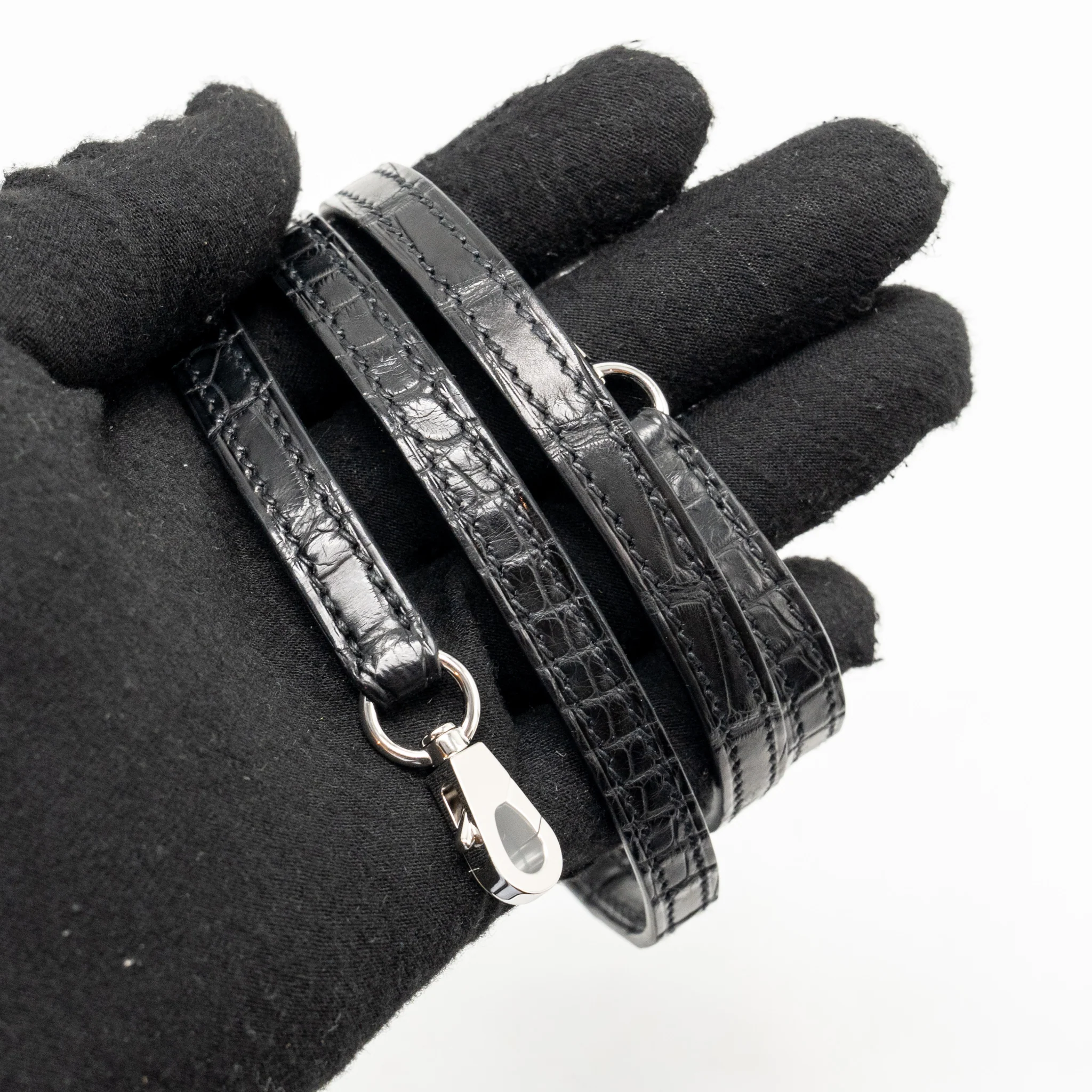 Hermes Mini Kelly II alligator misssissippiensis Matt black SHW stamp K - Image 19