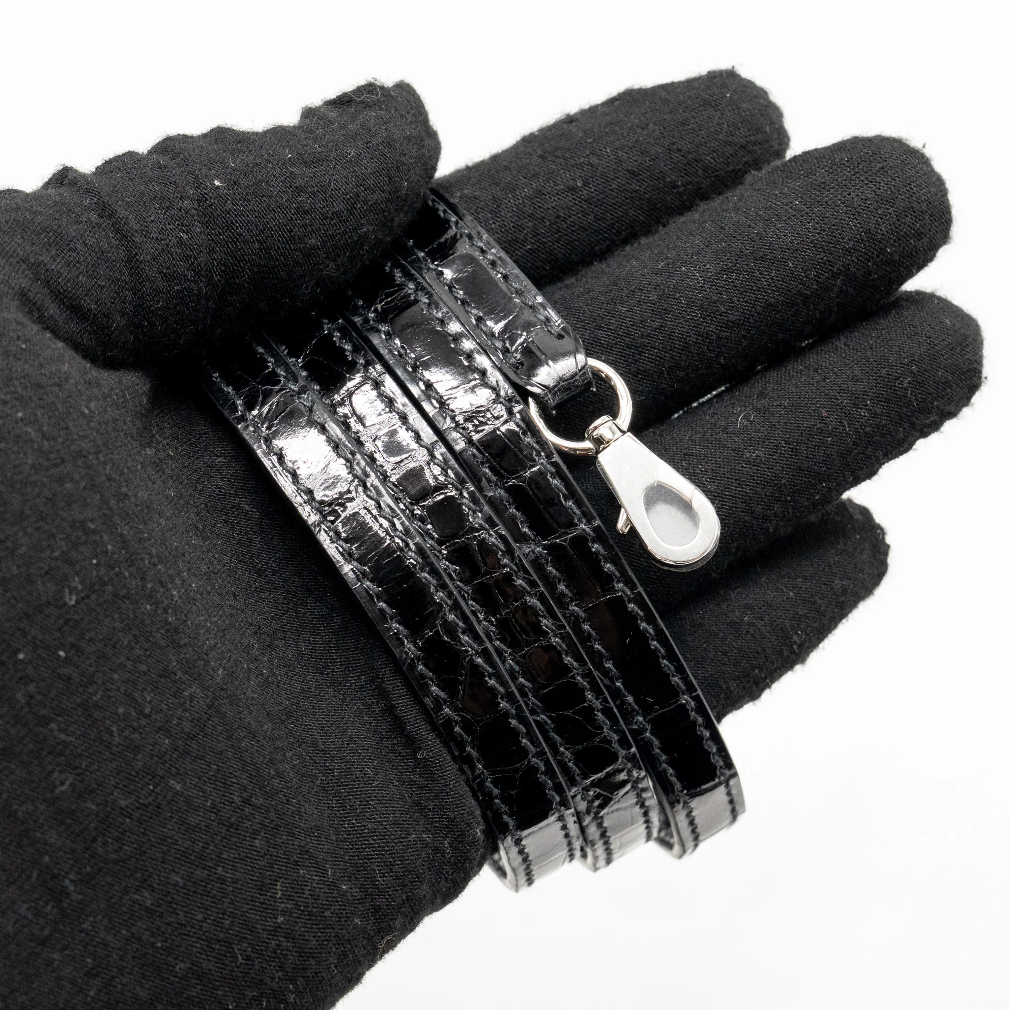 Hermes Mini Kelly II Shiny Alligator Mississippiensis Black SHW Stamp W - Image 20