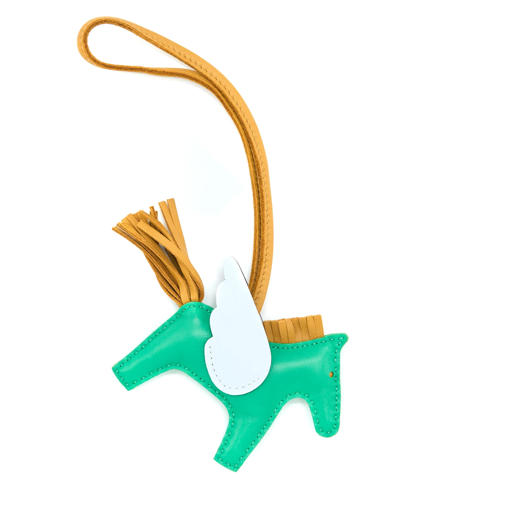 Hermes Rodeo Pegase PM Bag Charm Menthe/Sesame/Blue Bruce Stamp Z - Image 3