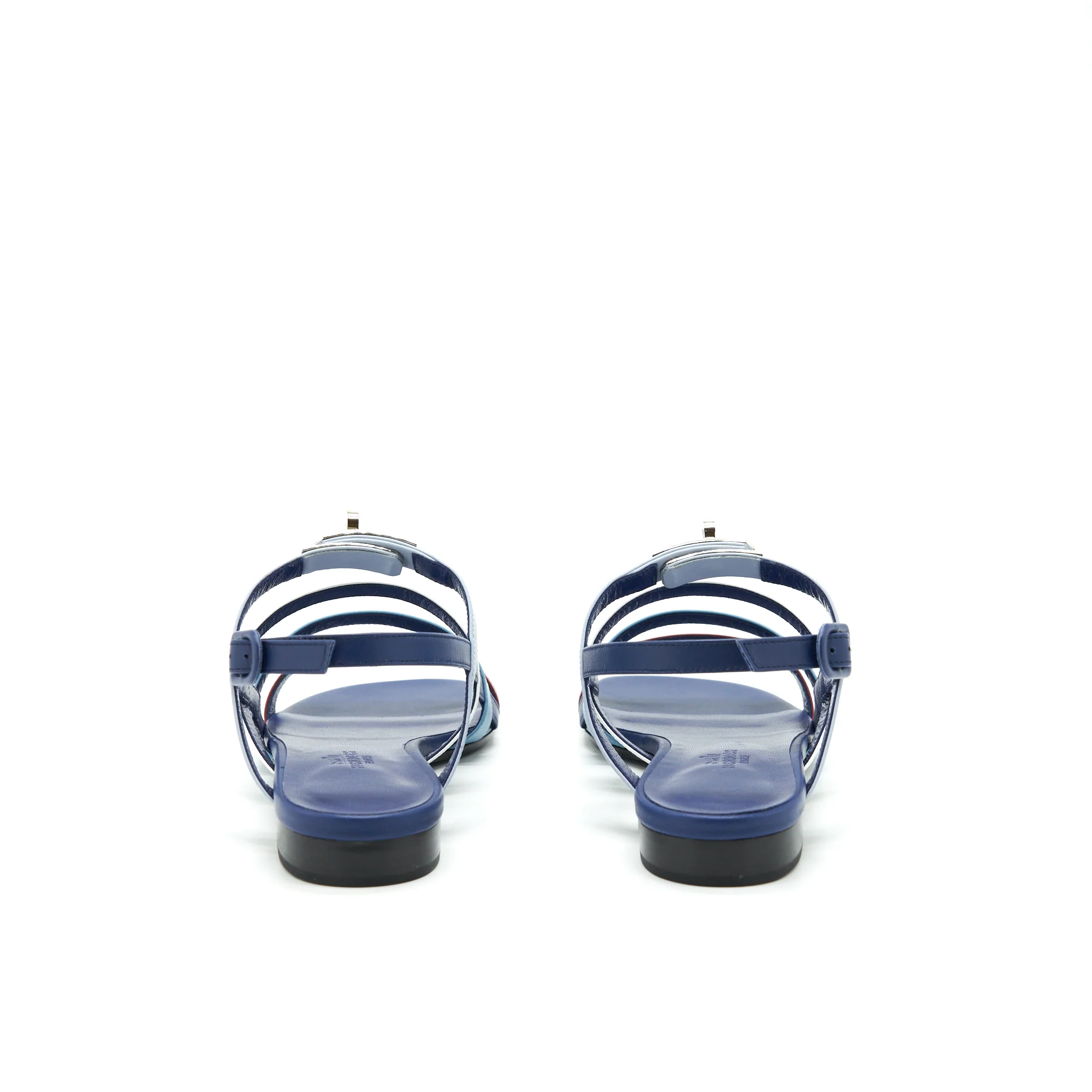 Hermes Size 37 Transat Sandal Blue Multicolour - Image 4