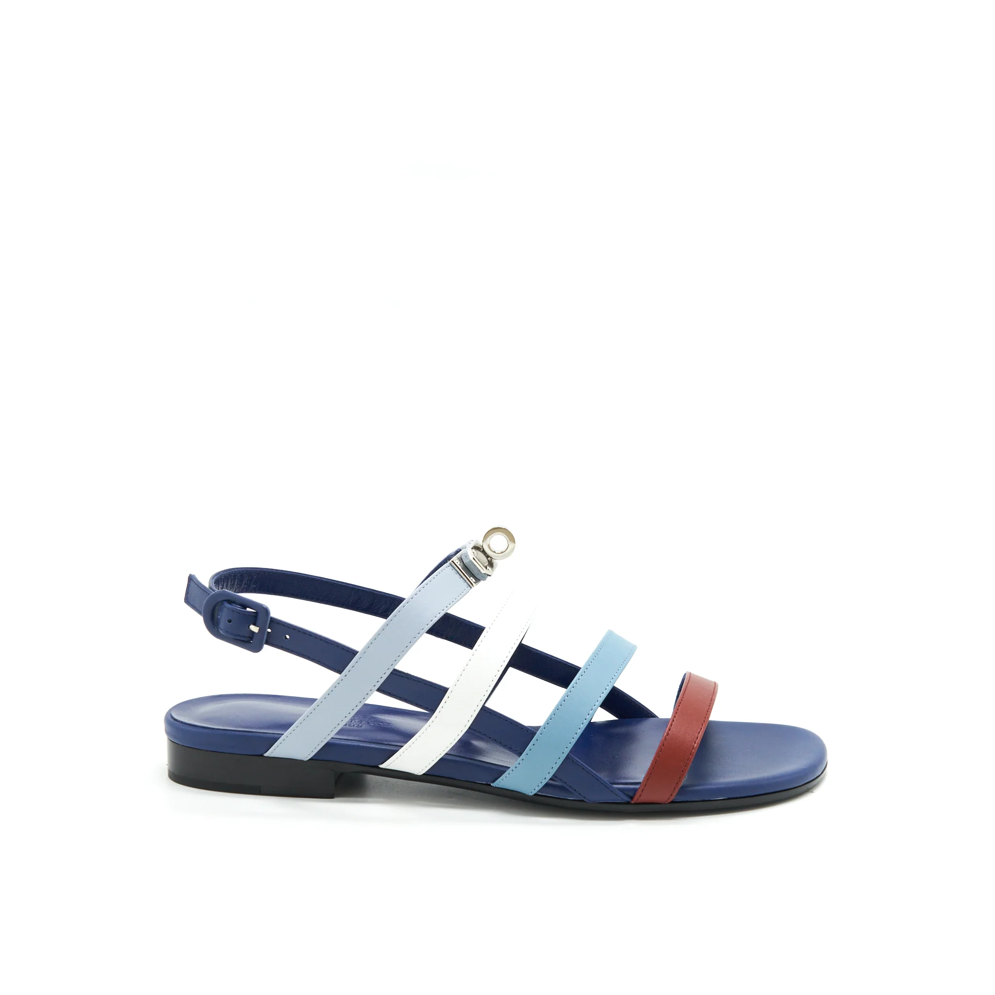 Hermes Size 37 Transat Sandal Blue Multicolour - Image 5