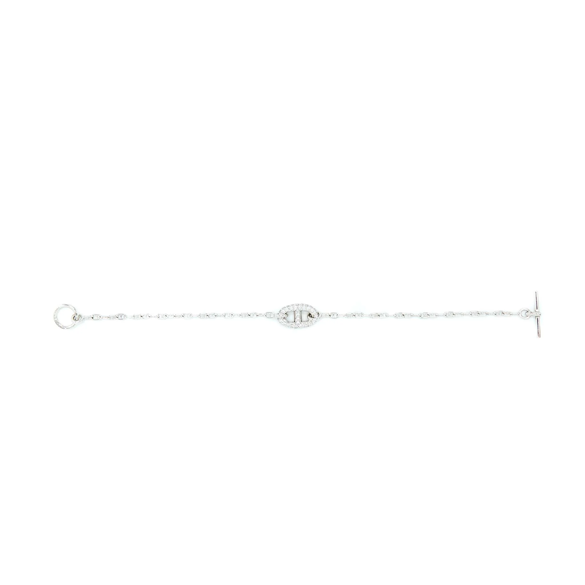 Hermes Size SH New Farandole Bracelet White Gold With Diamonds And Toggle Closure - Image 3