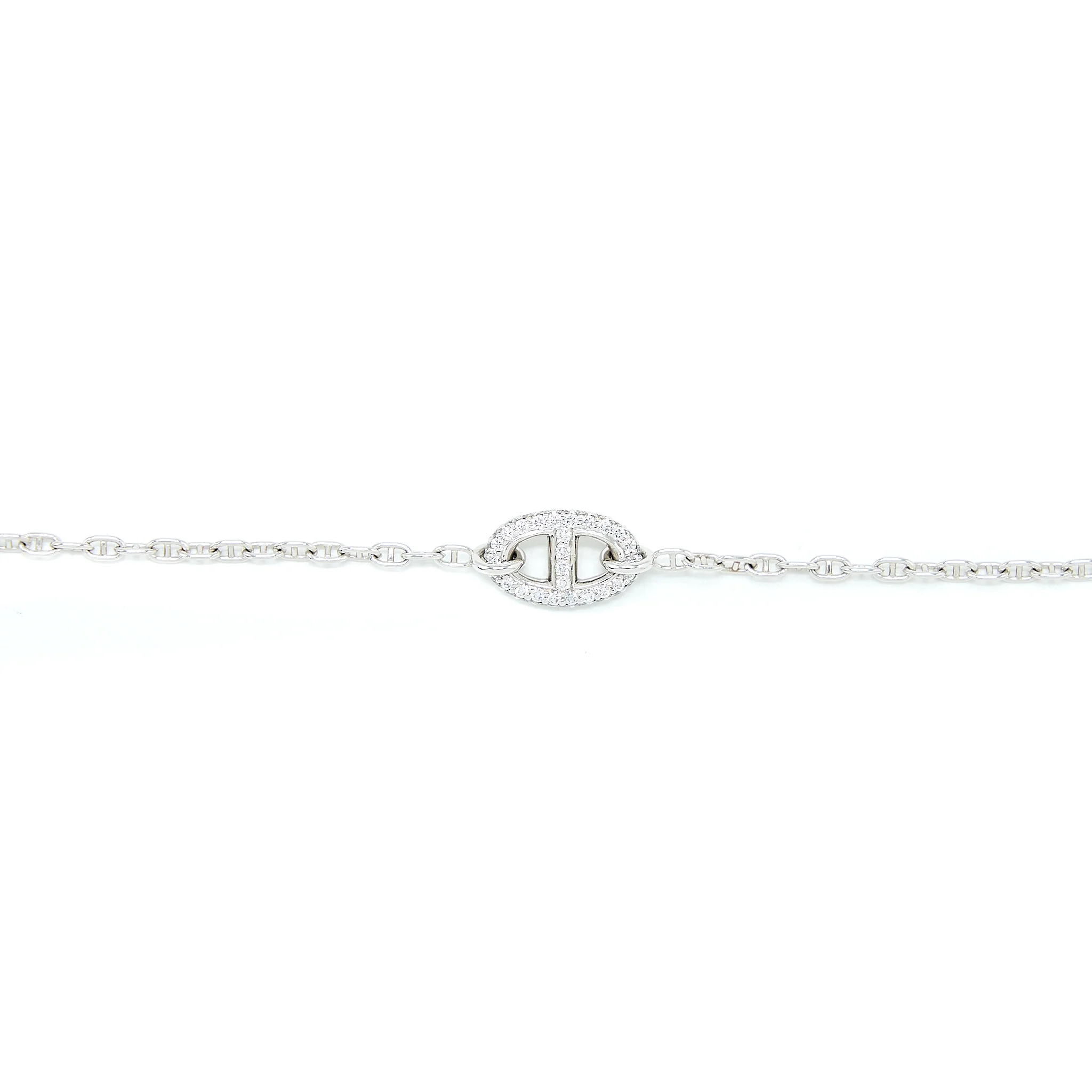 Hermes Size ST New Farandole Bracelet Toggle Closure White Gold With Diamonds - Image 3