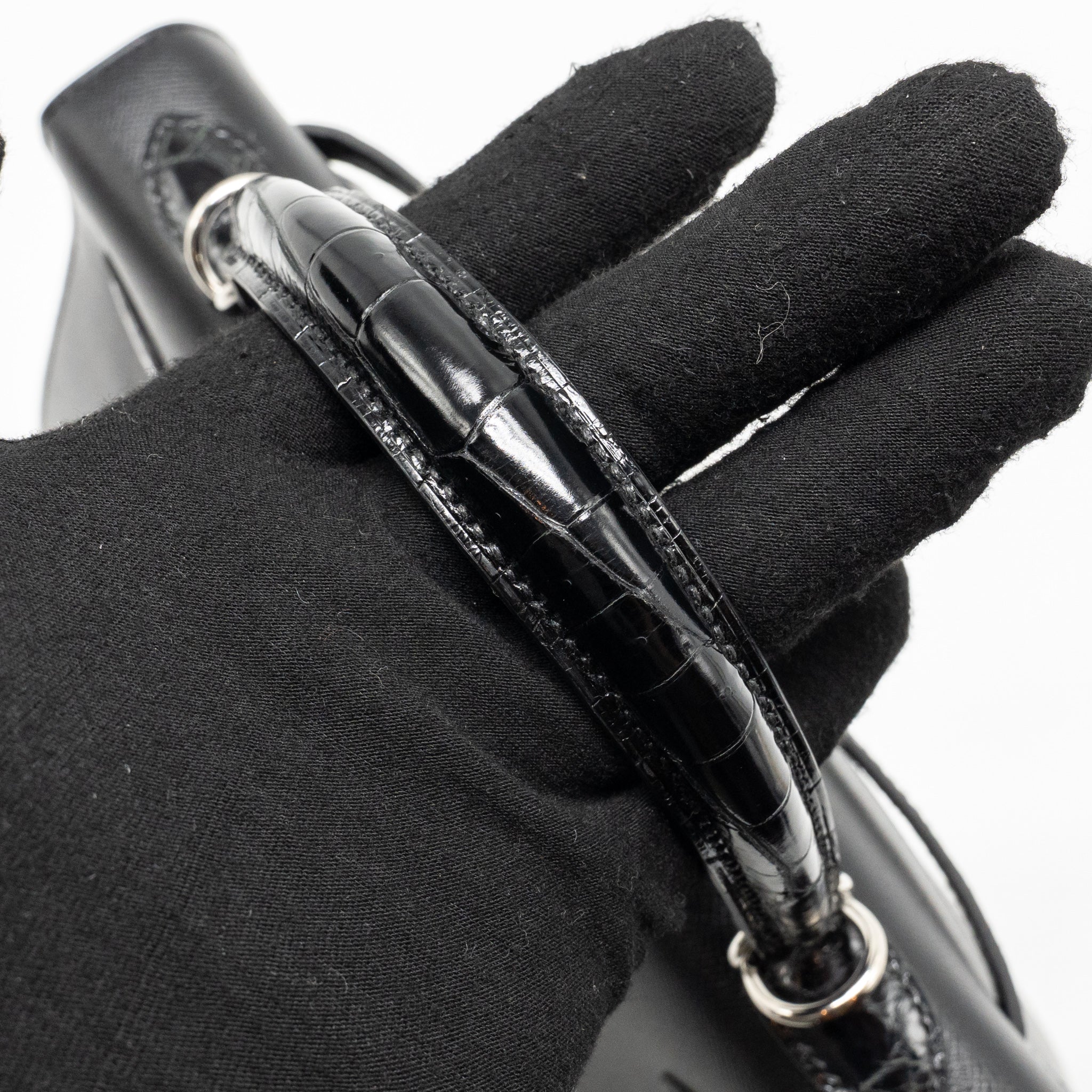 Hermes Touch Kelly 25 Madame / Crocodile Niloticus Black SHW Stamp U - Image 13