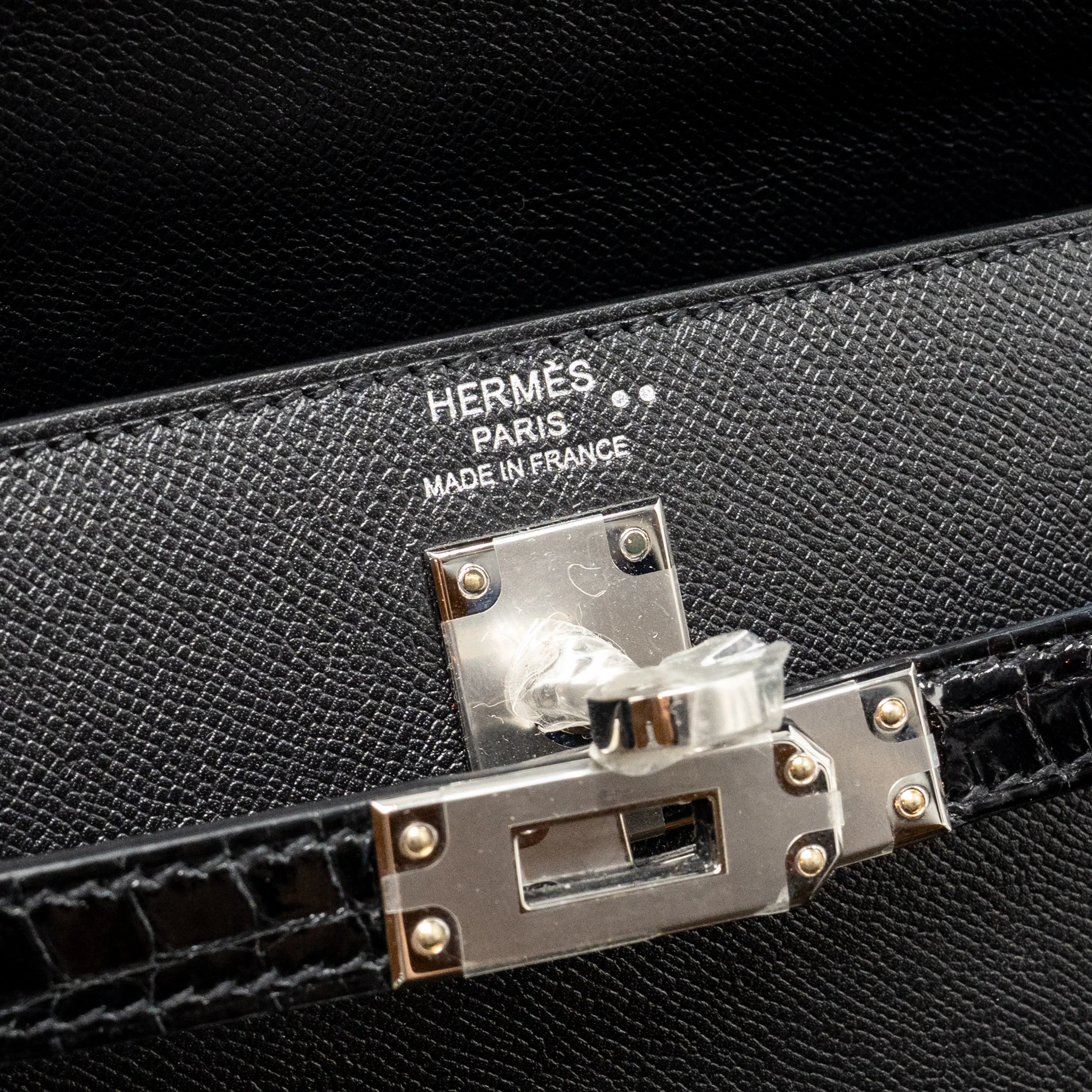 Hermes Touch Kelly 25 Madame / Crocodile Niloticus Black SHW Stamp U - Image 15