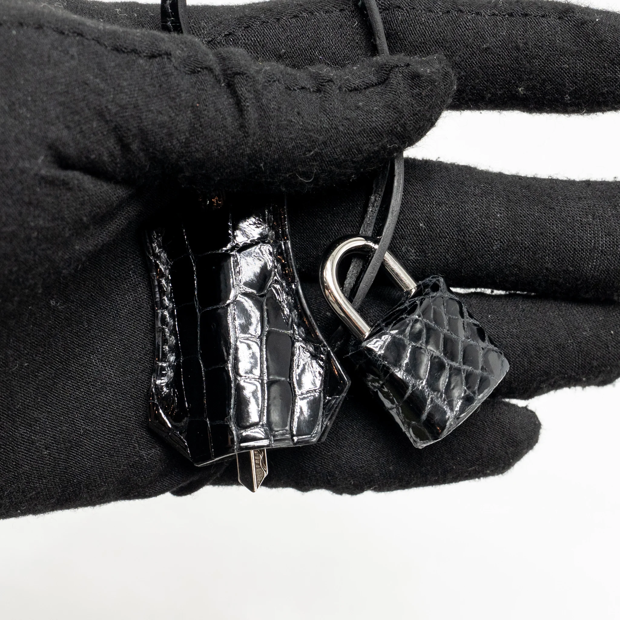 Hermes Touch Kelly 25 Madame / Crocodile Niloticus Black SHW Stamp U - Image 20