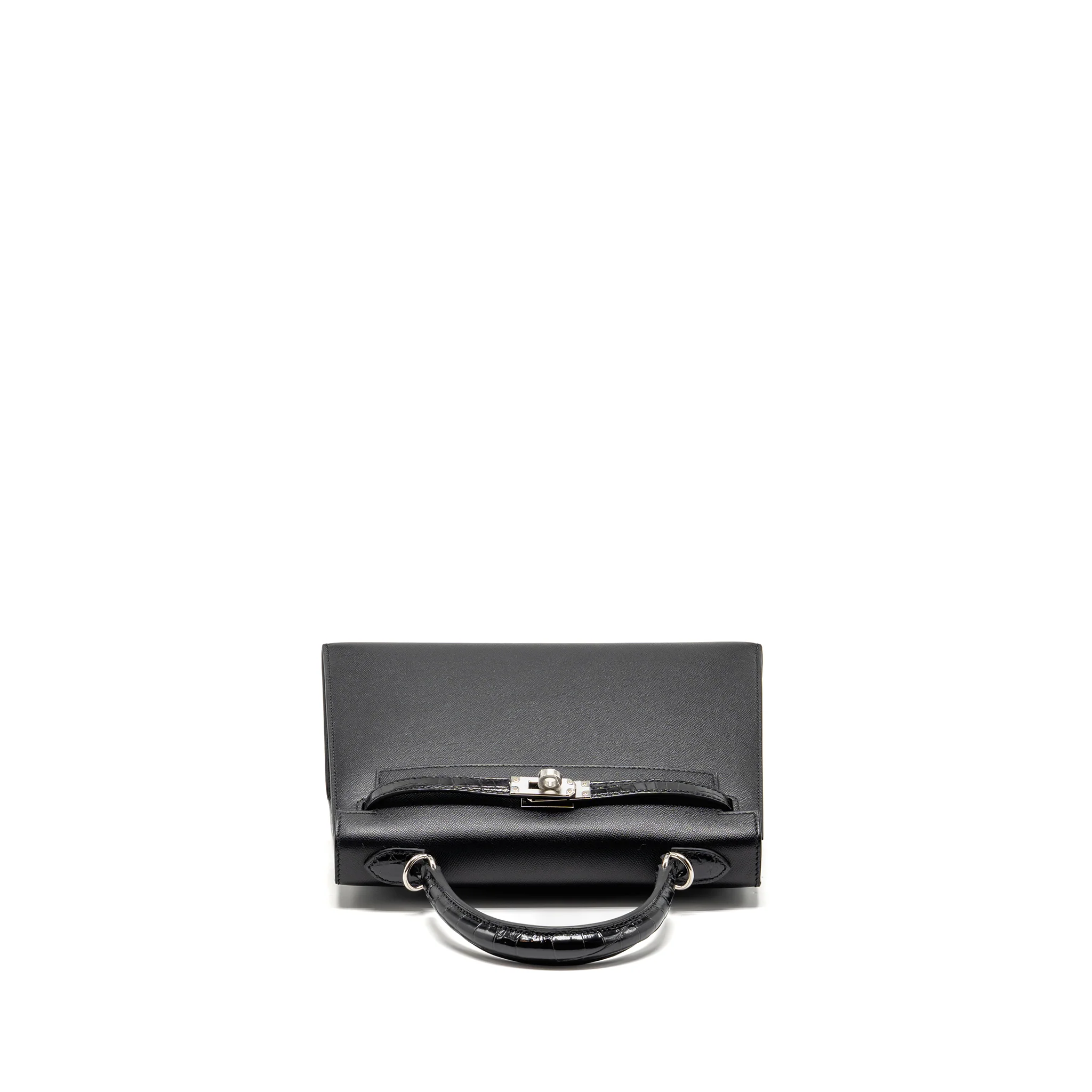 Hermes Touch Kelly 25 Madame / Crocodile Niloticus Black SHW Stamp U - Image 5