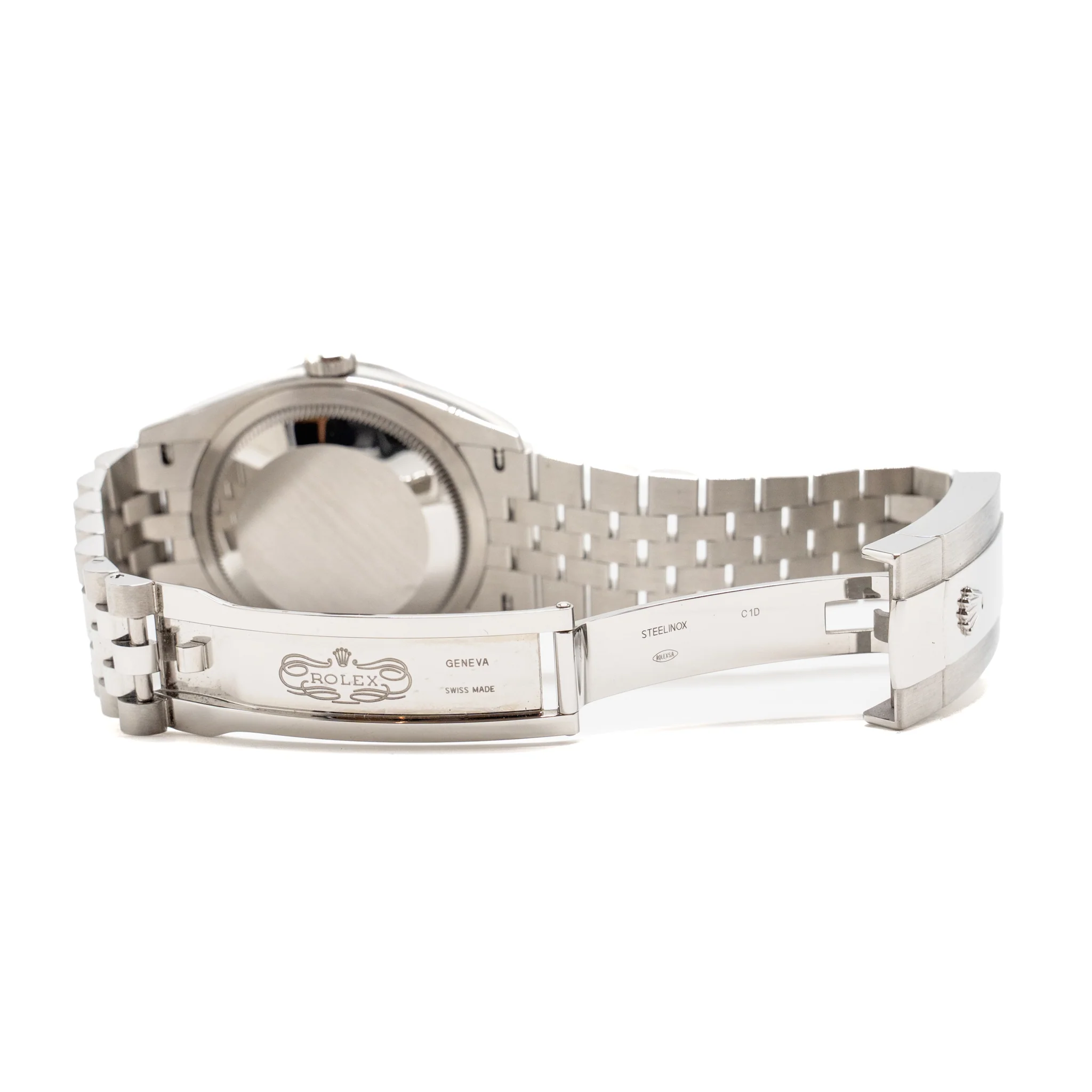 Rolex datejust 36mm Oystersteel/White gold bright black, diamond-set dial jubilee bracelet M: 126234 - Image 7